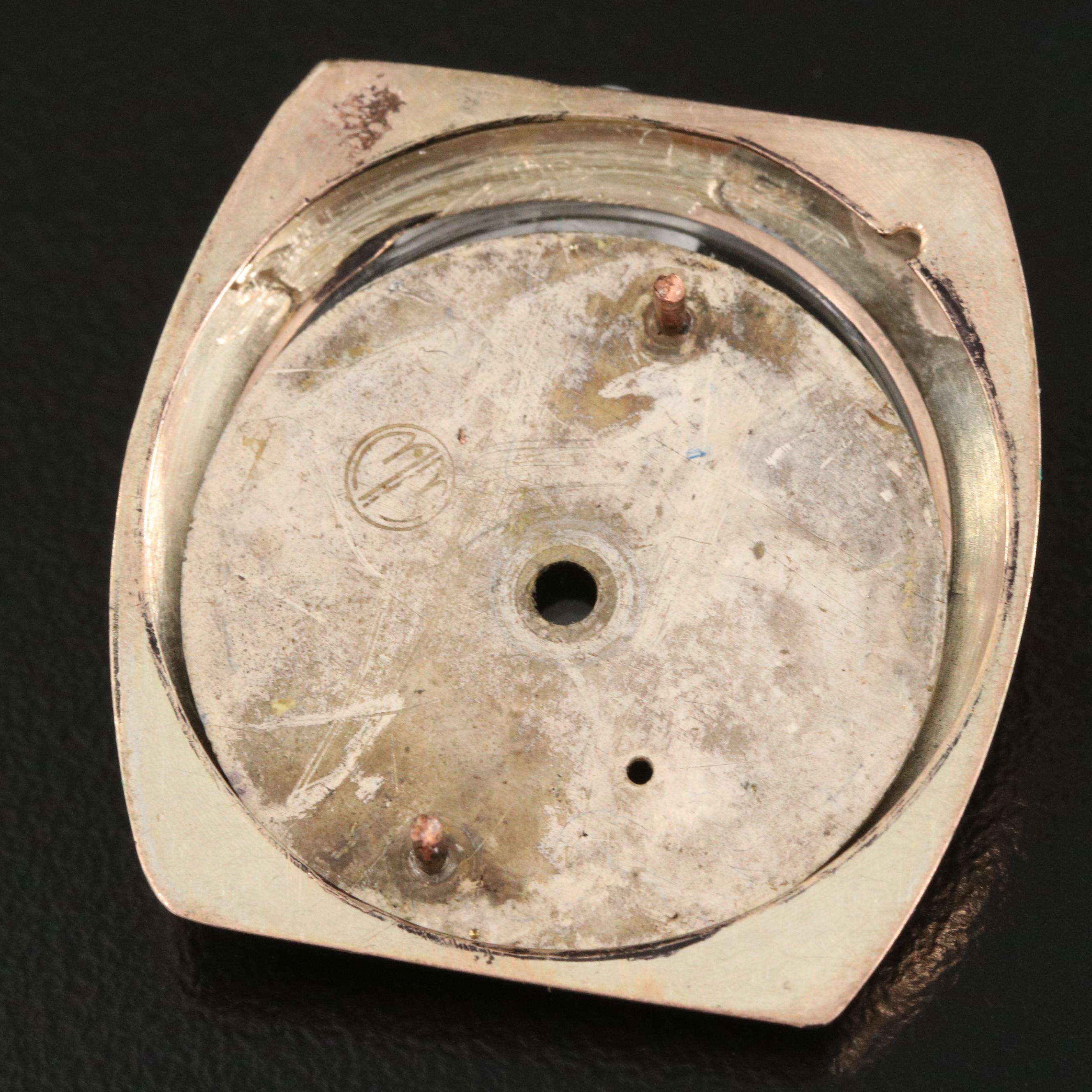 Rolex 9K Rose Gold Stem Wind Cushion Shaped Watch