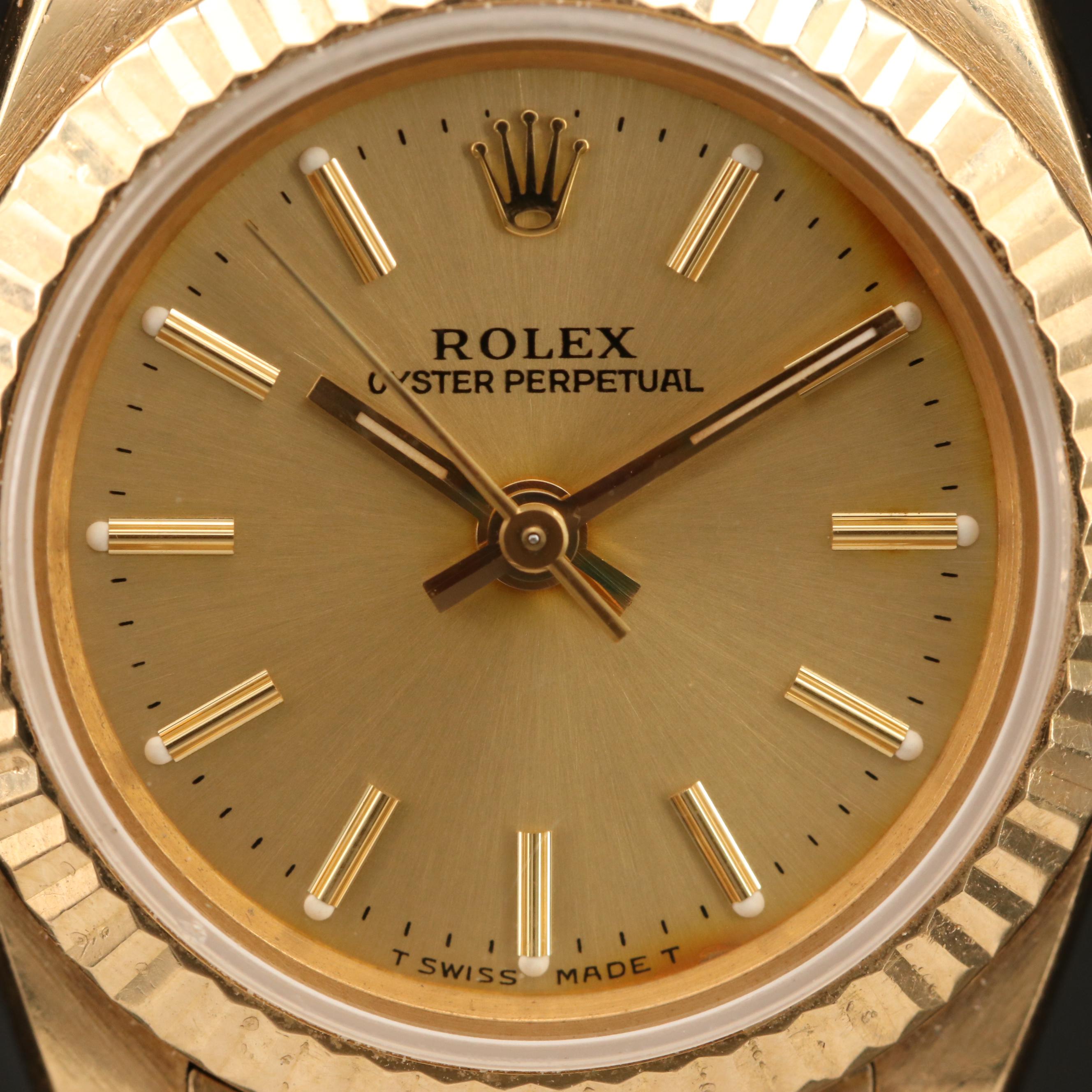 1989 Rolex Oyster Perpetual 18K Automatic Watch