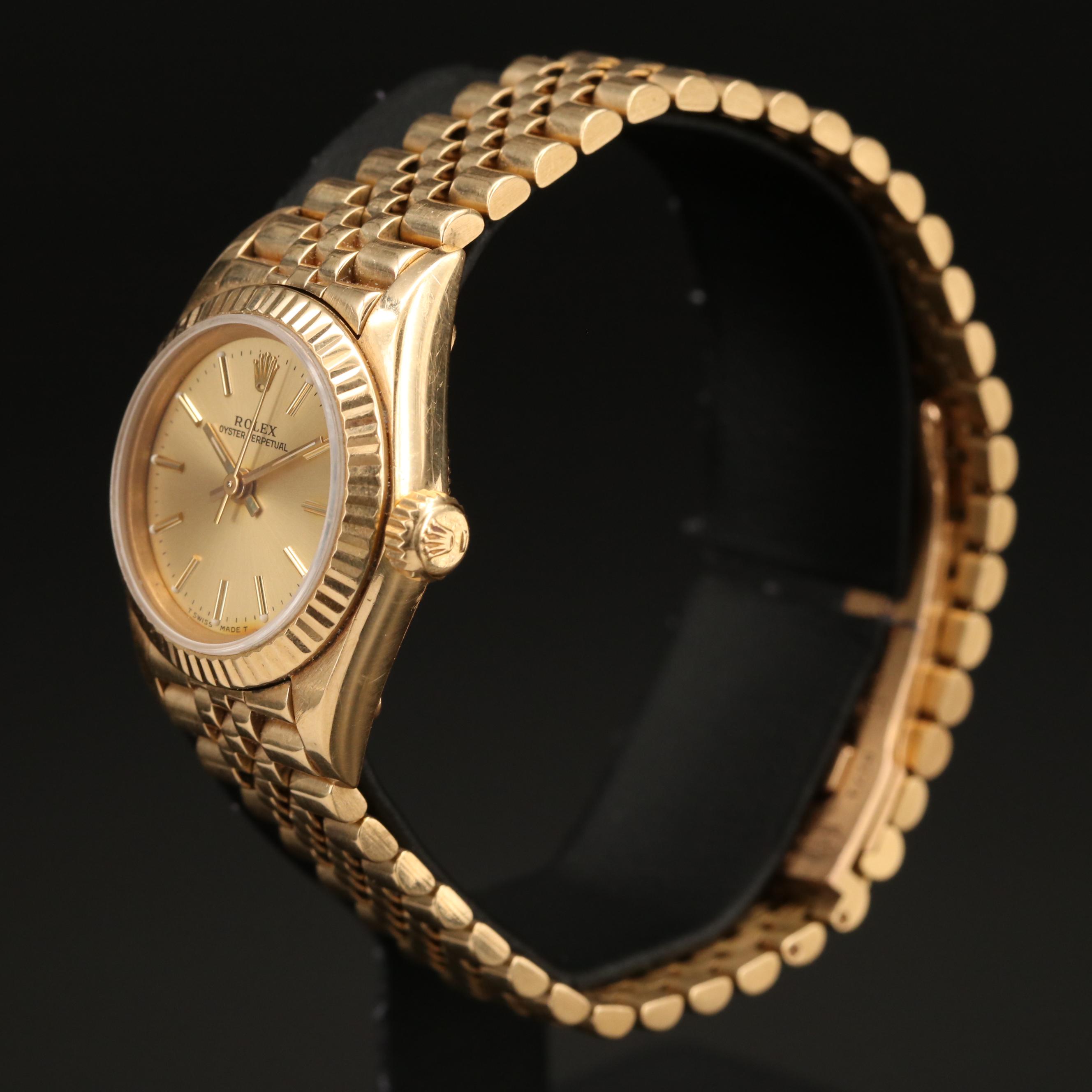 1989 Rolex Oyster Perpetual 18K Automatic Watch