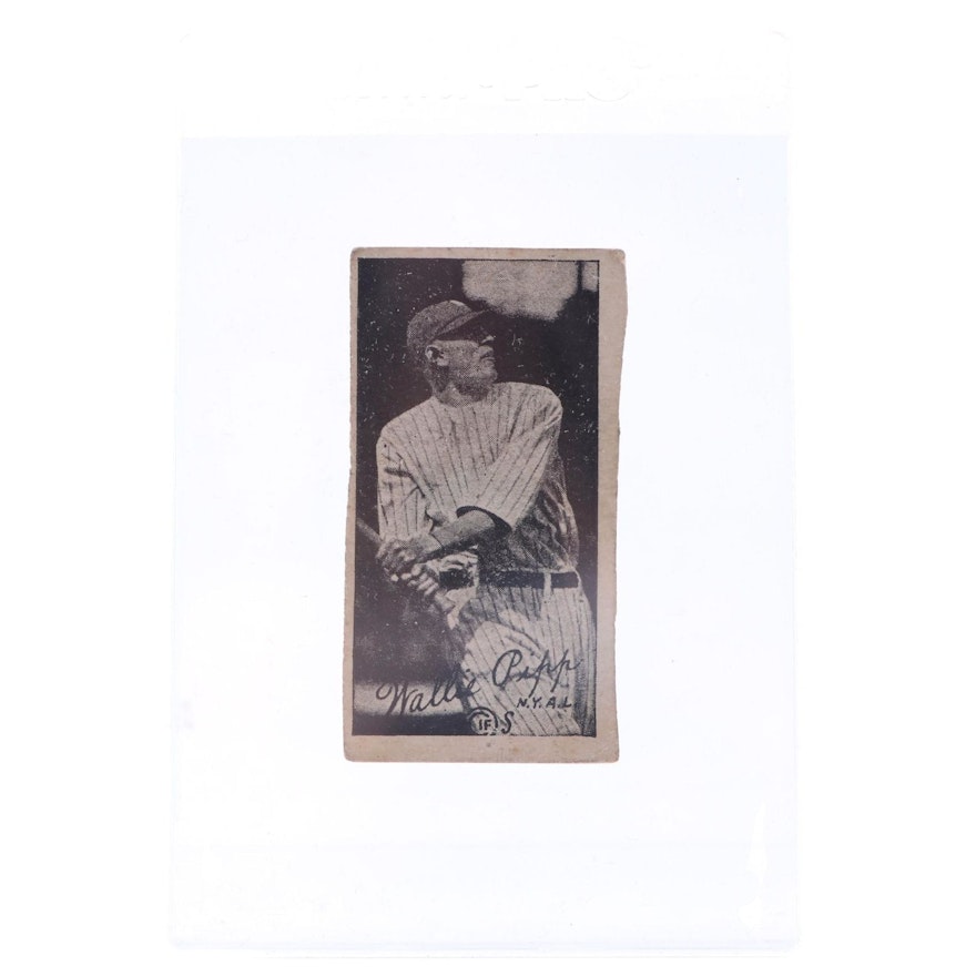 1920s Wally Pipp New York Yankees Hand-Cut Baseball Strip Card
