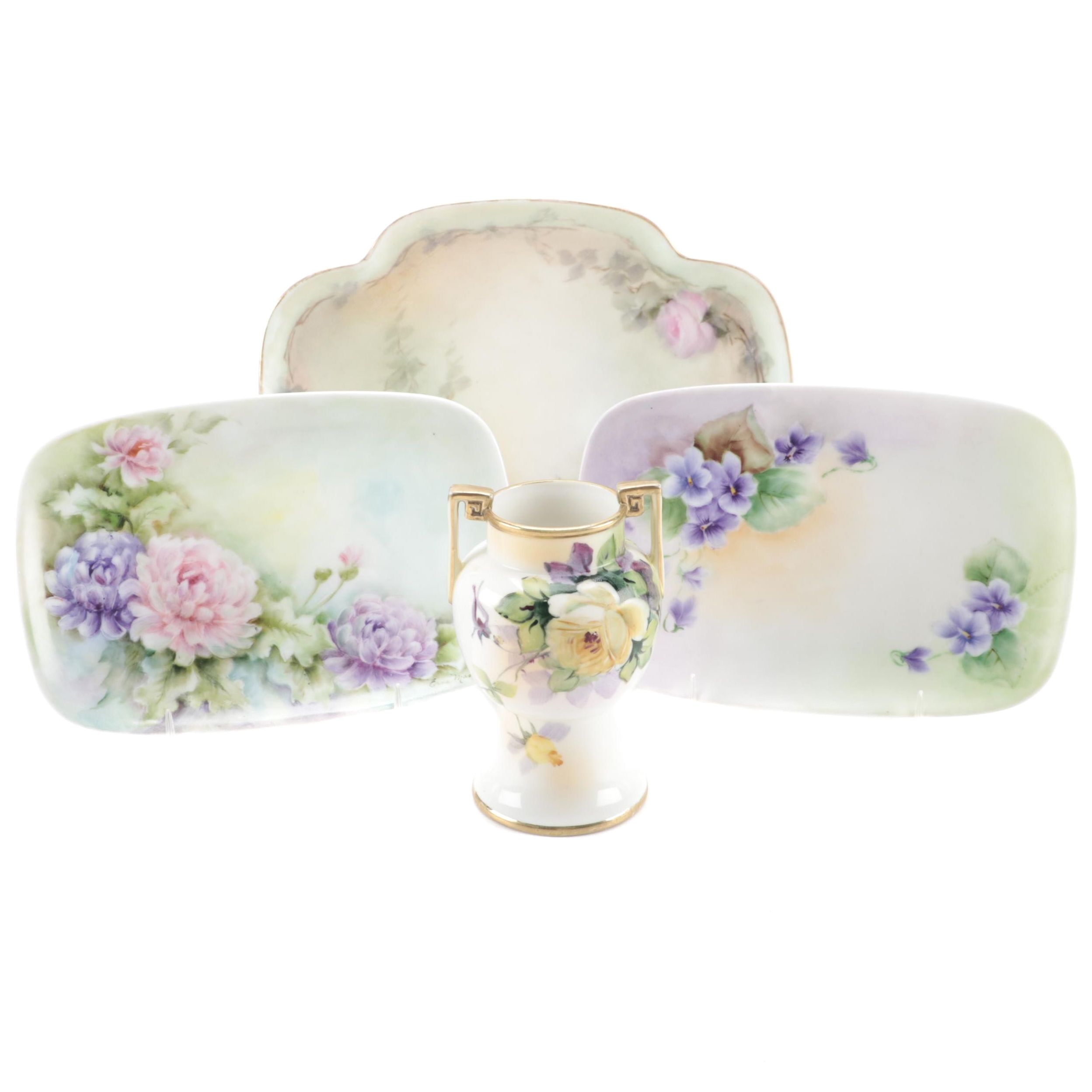 Haviland, Morimura Bros., and Other Hand-Painted Porcelain Vanity Accessories