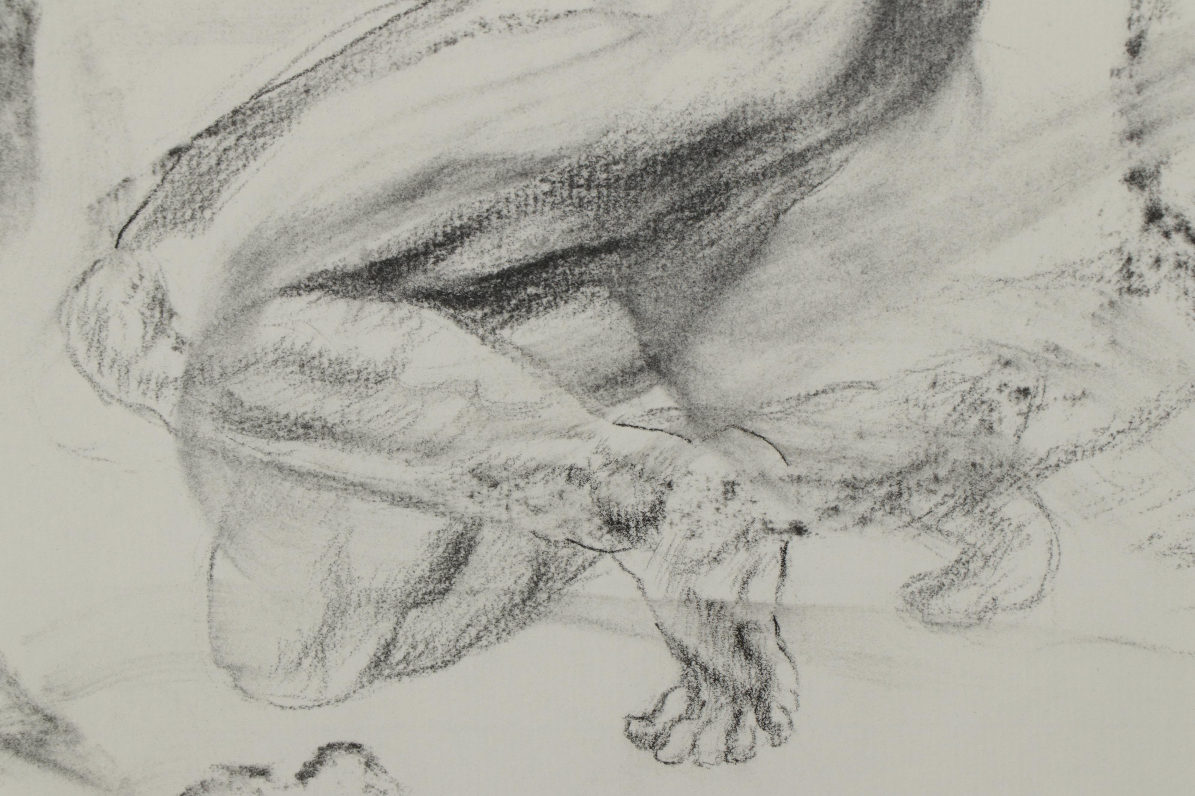 Richard Claraval Charcoal Drawings of Nude Figures, 2020