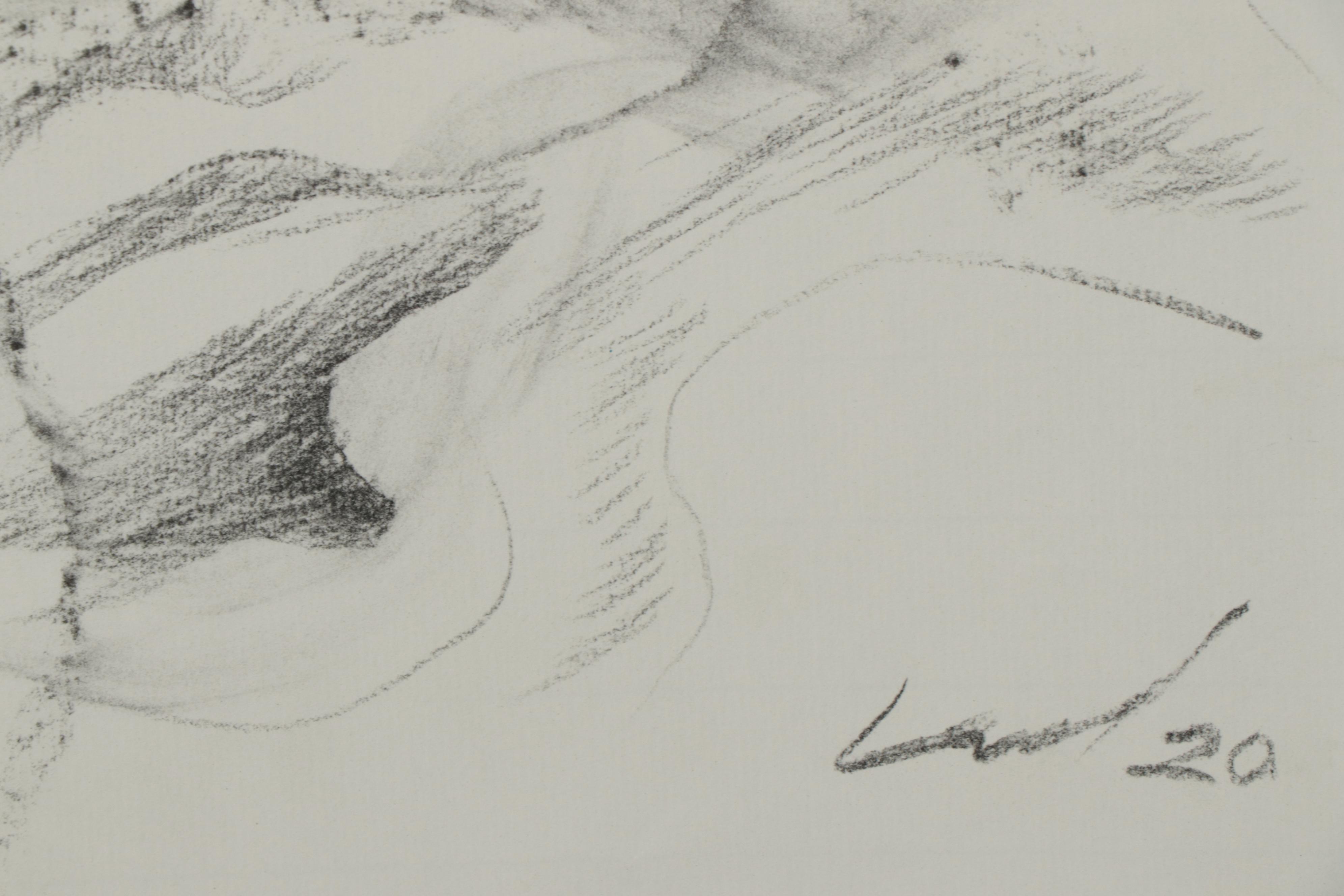 Richard Claraval Charcoal Drawings of Nude Figures, 2020