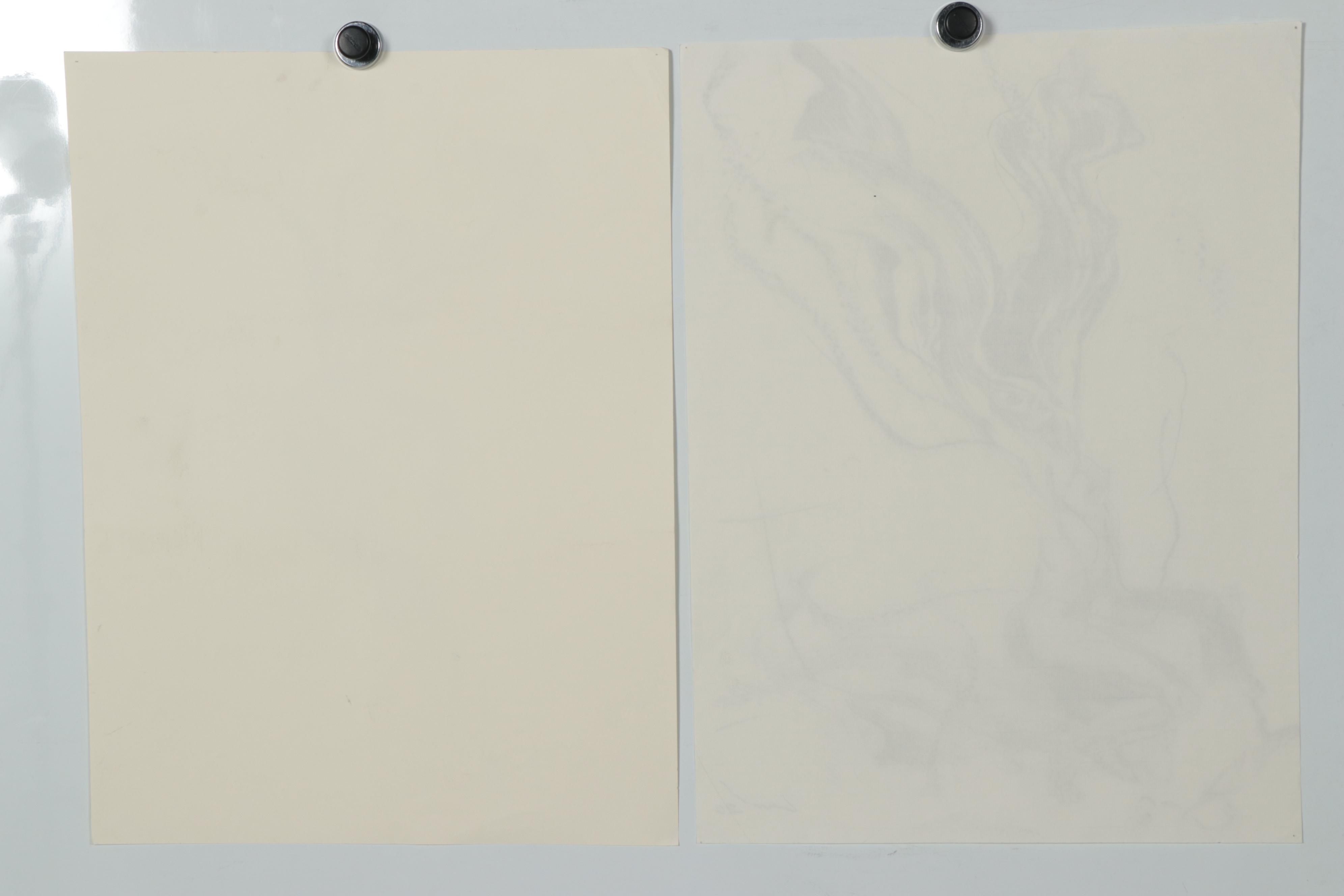 Richard Claraval Charcoal Drawings of Nude Figures, 2020