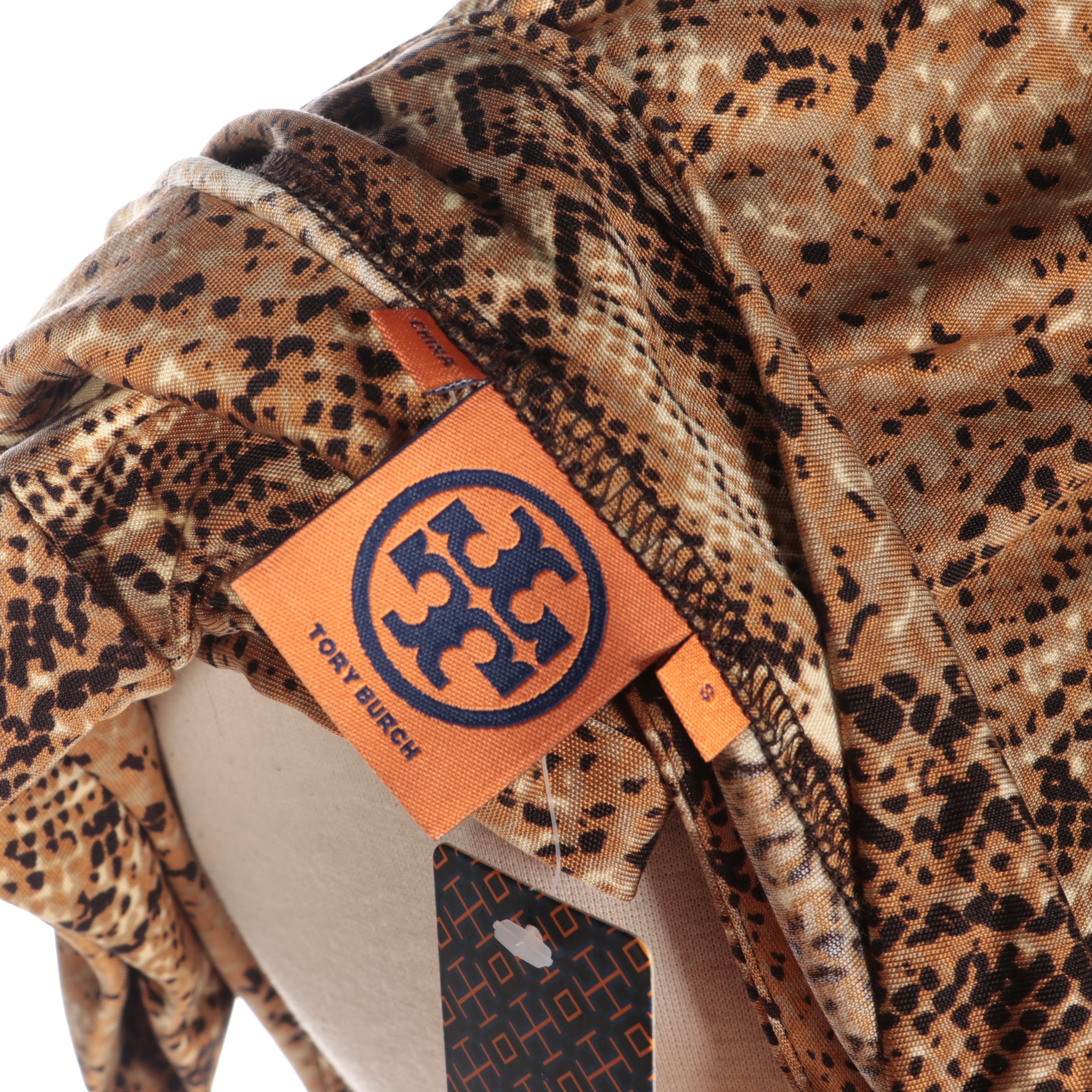 Tory Burch Sawyer Dress in Snakeskin Print Silk Knit