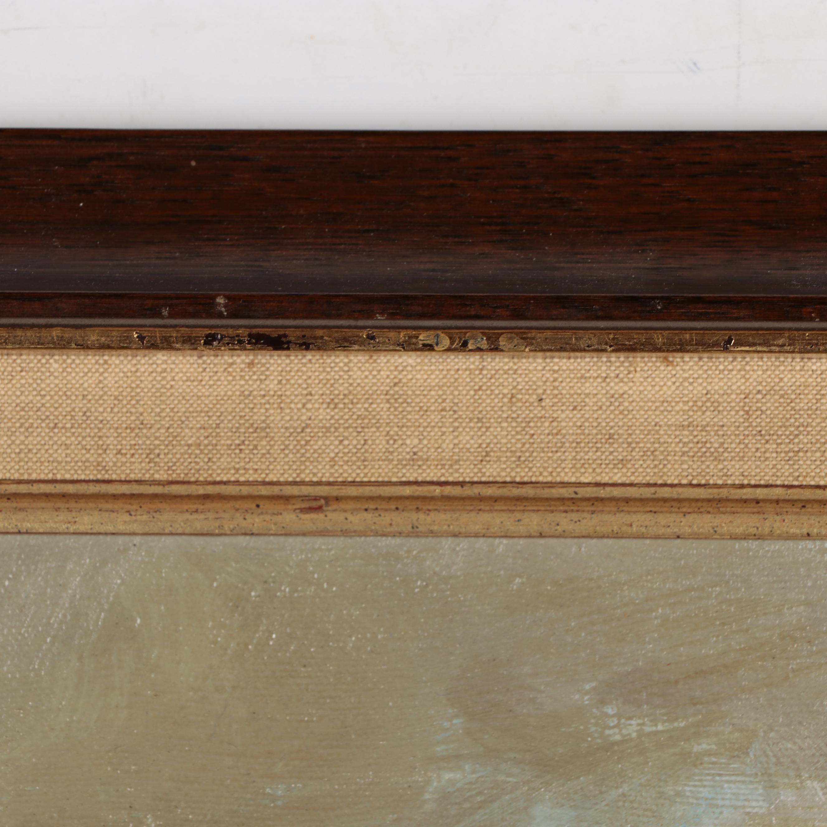 Oil Painting of Belgium Canal Houses, Circa 1970