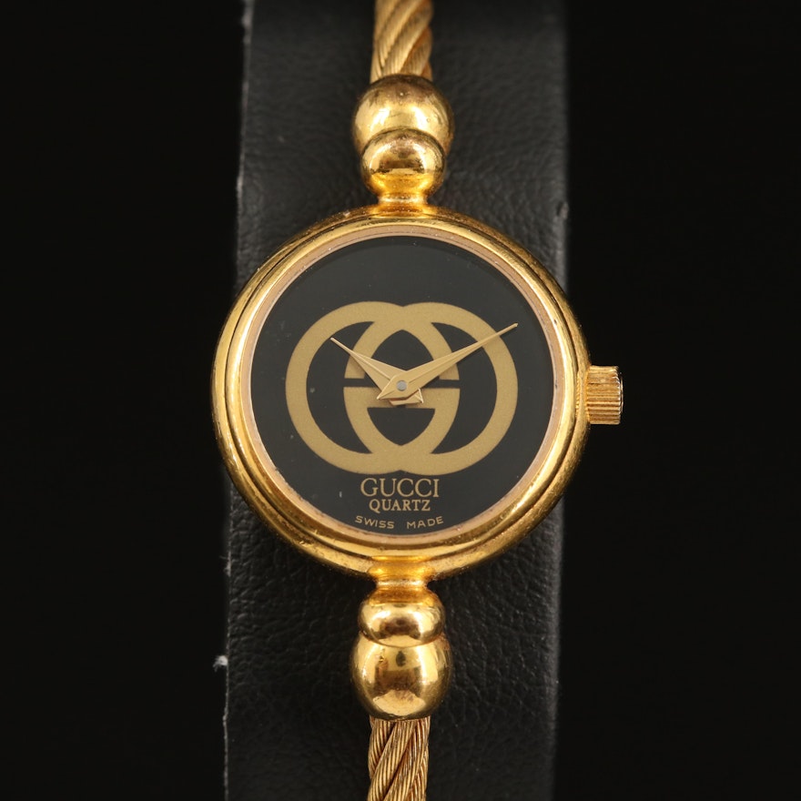 Vintage Gucci Swiss Gold Plated Quartz Wristwatch