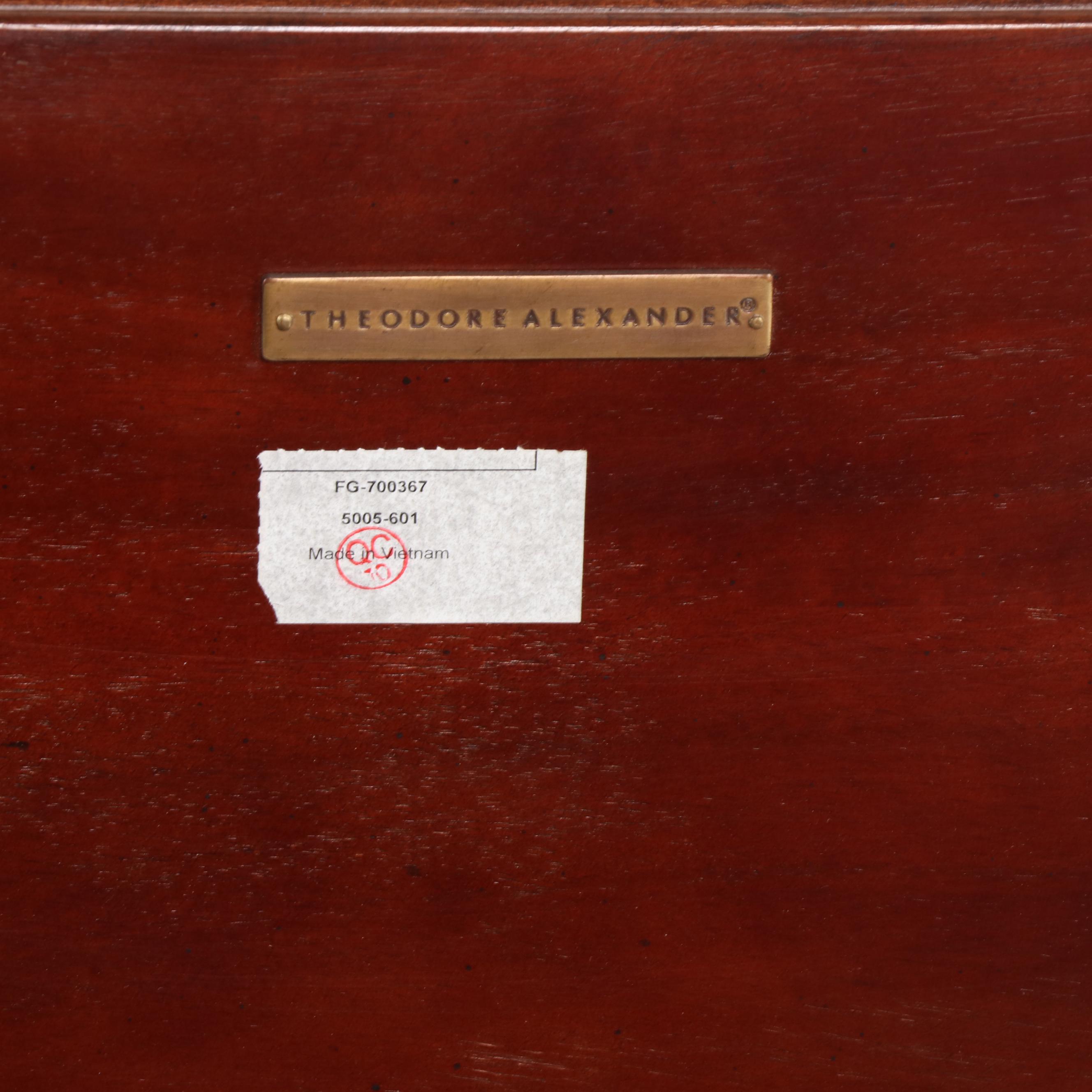 Pair of Theodore Alexander Pacific Walnut Bobbin-Turned Side Tables