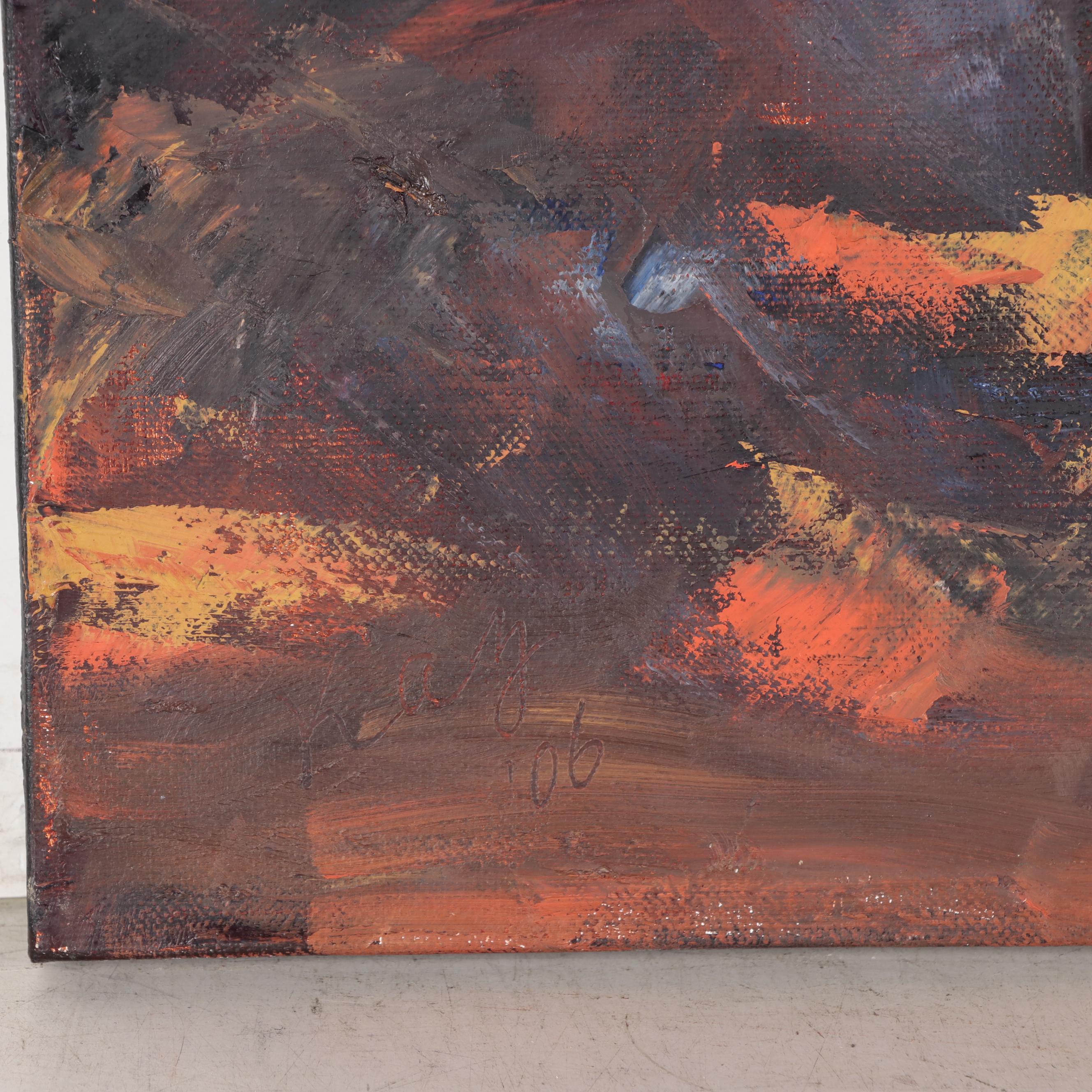 Kaz Ooka Oil Painting "Playing for Guest Musician," 2006