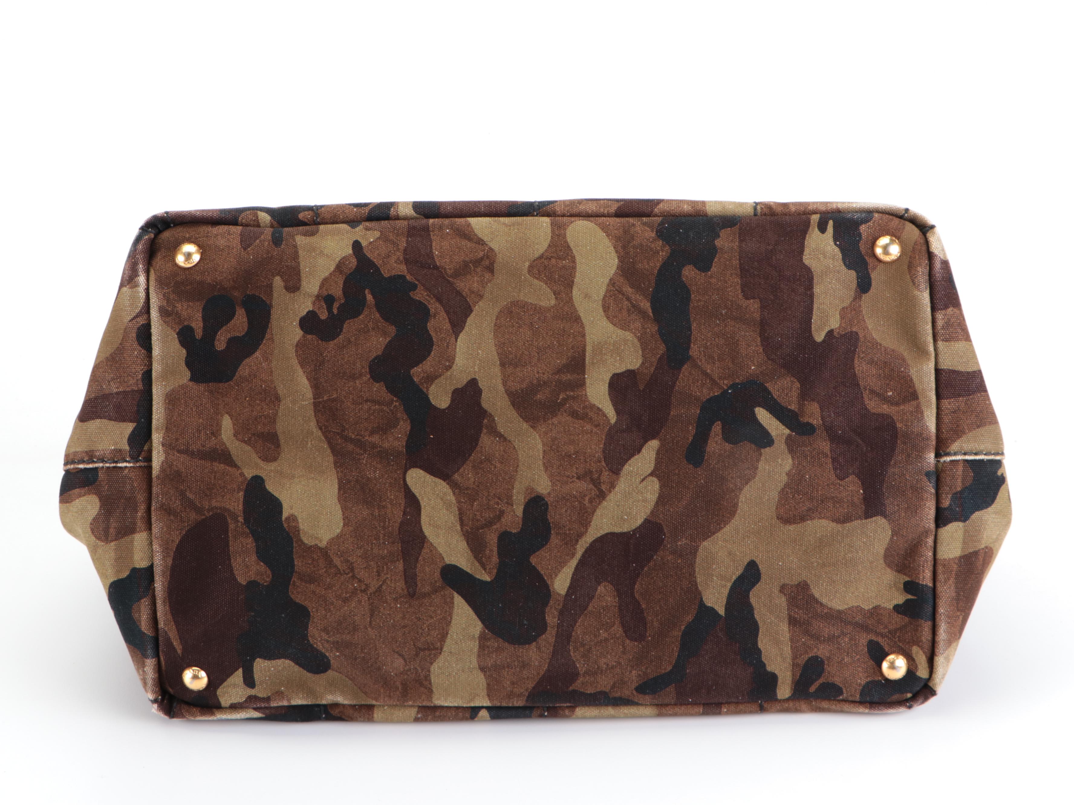 Prada Tote Bag in Camouflage Print Canvas