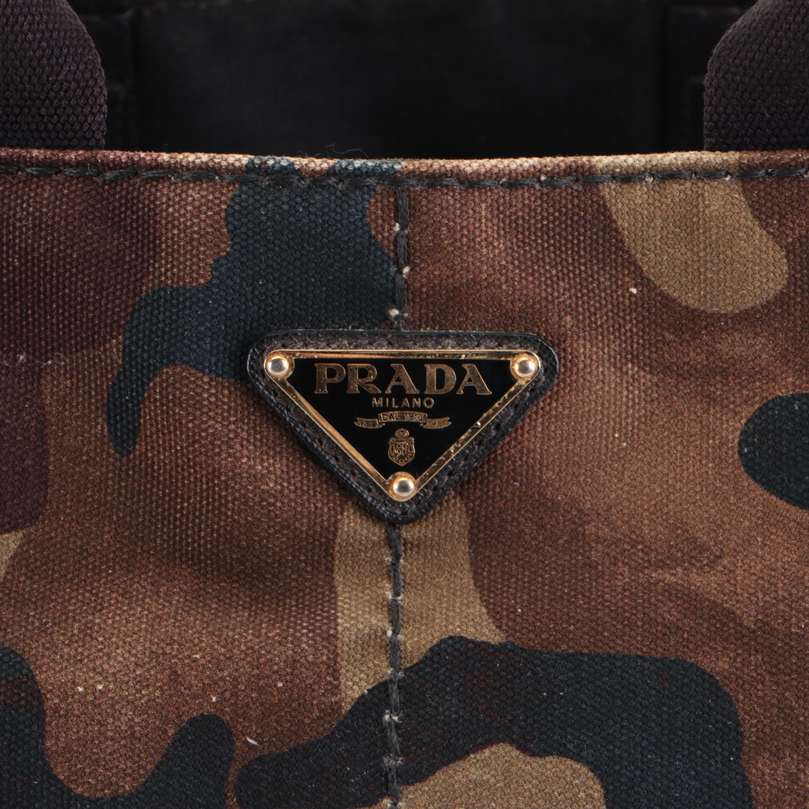 Prada Tote Bag in Camouflage Print Canvas