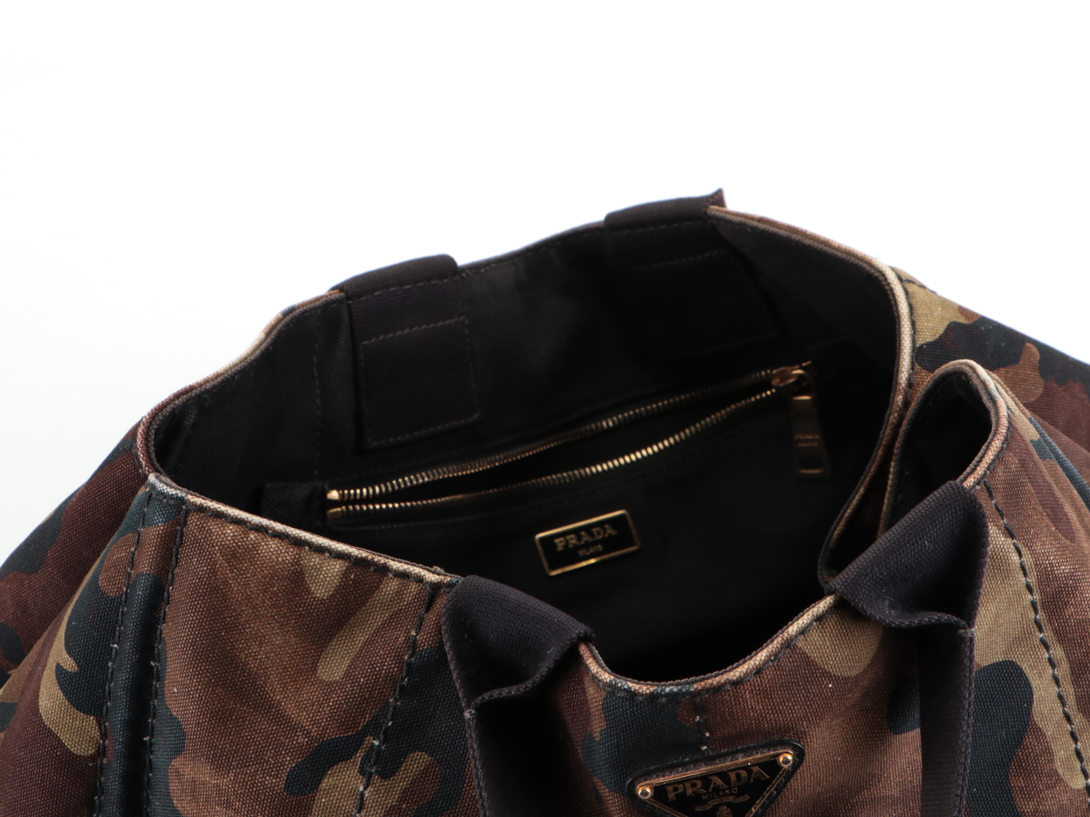 Prada Tote Bag in Camouflage Print Canvas