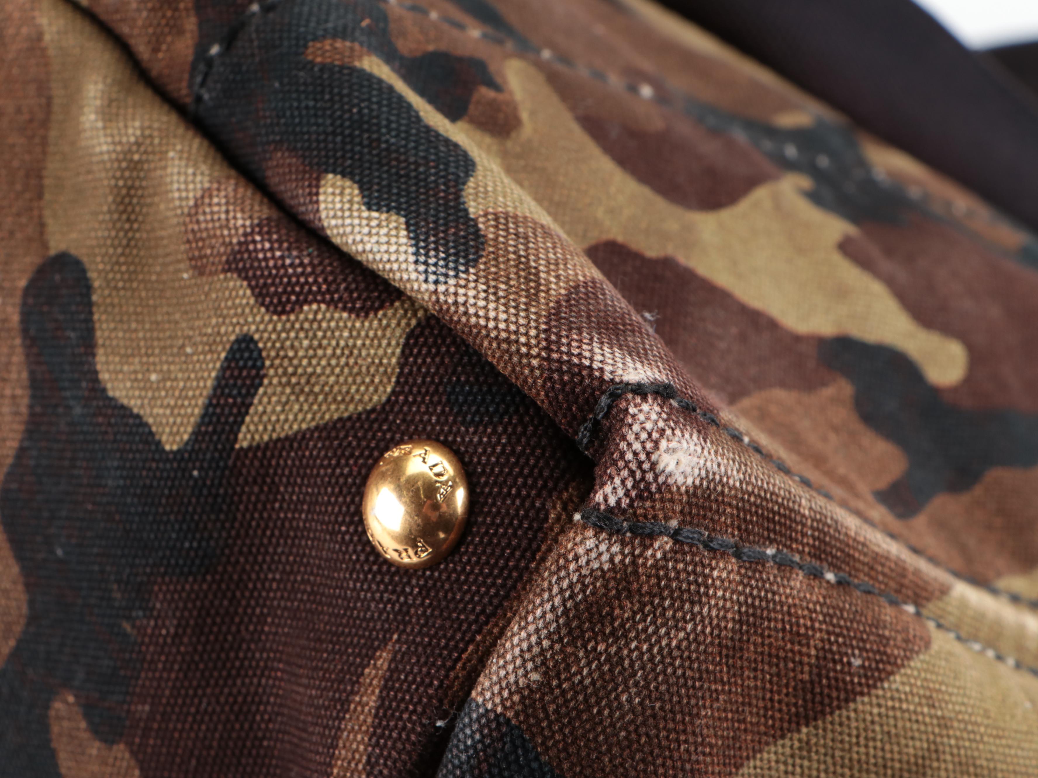 Prada Tote Bag in Camouflage Print Canvas