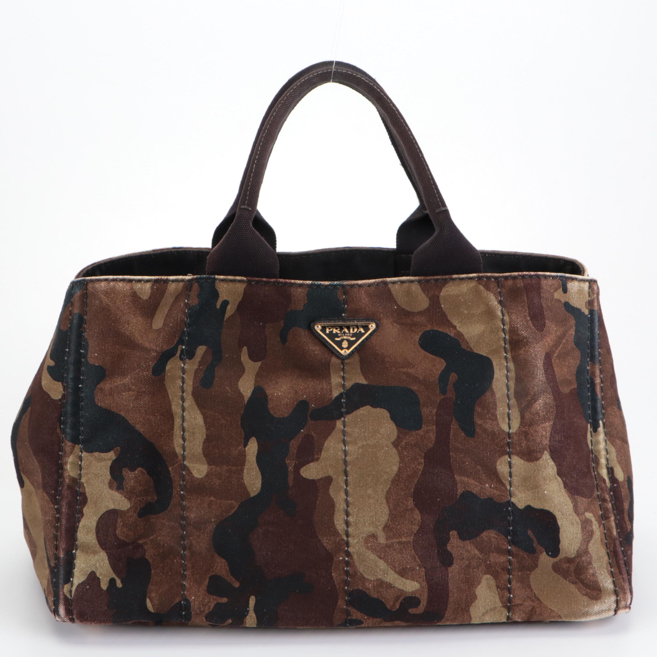 Prada Tote Bag in Camouflage Print Canvas
