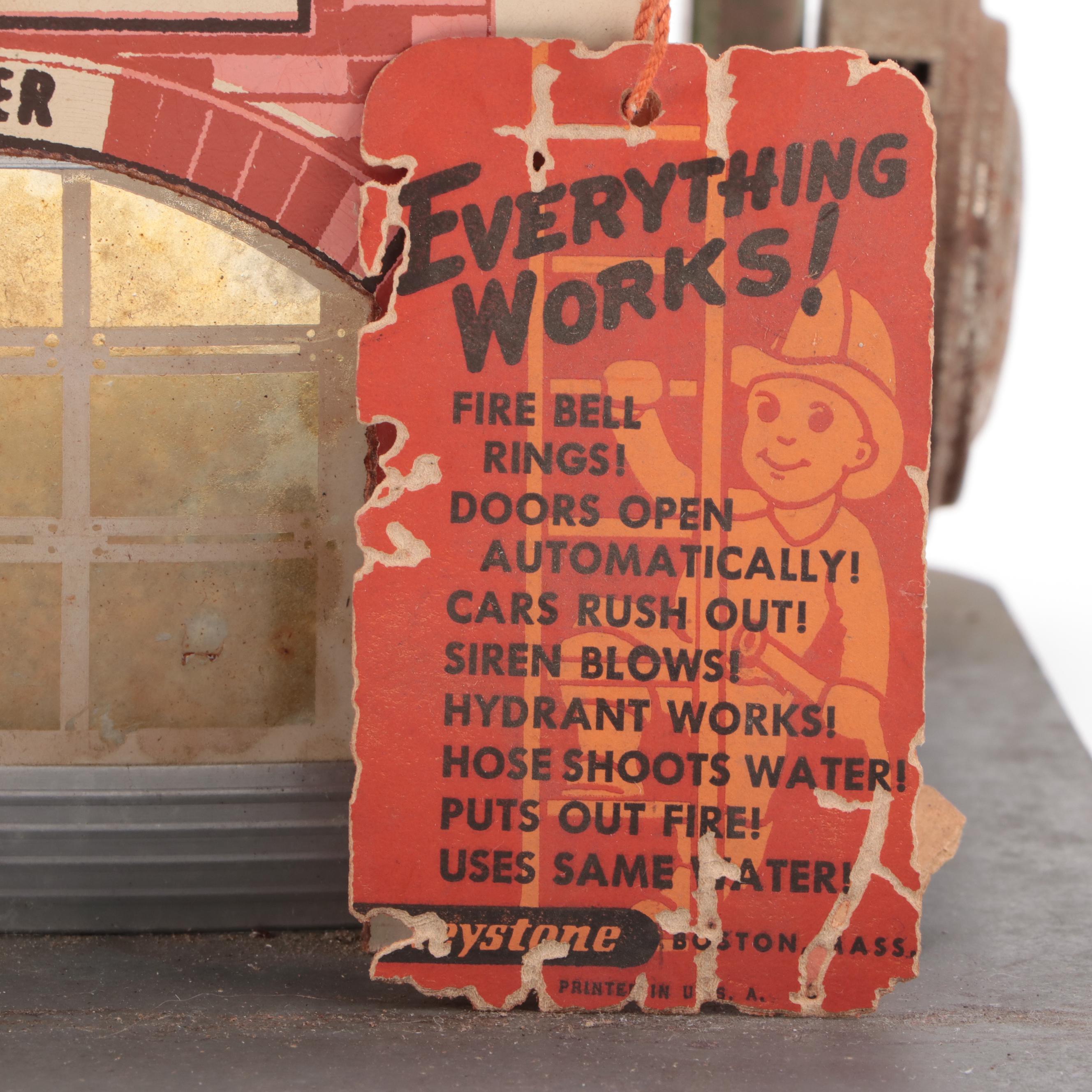 Keystone Wood Toys Wooden Firehouse Playset, Mid-20th Century