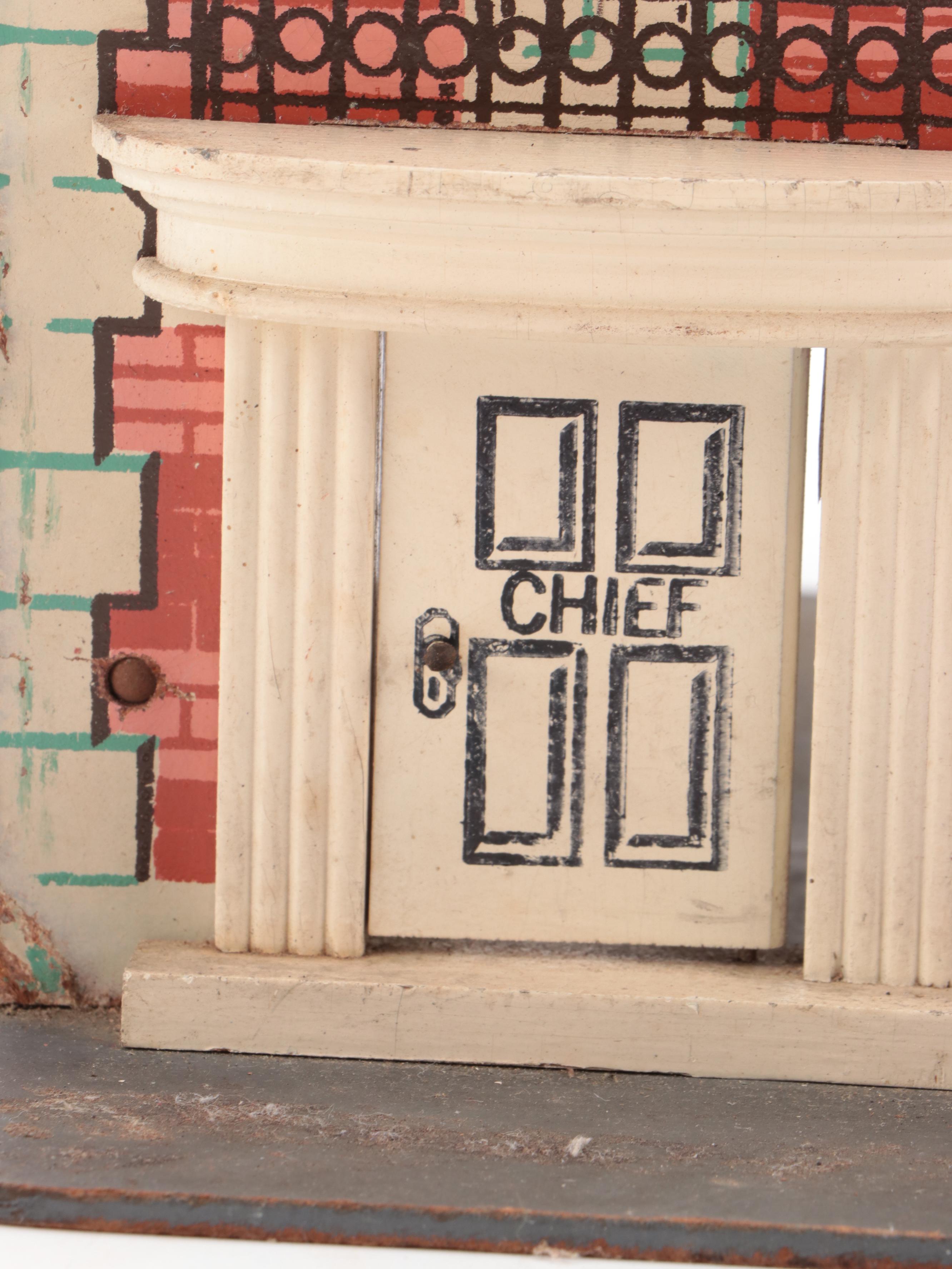 Keystone Wood Toys Wooden Firehouse Playset, Mid-20th Century