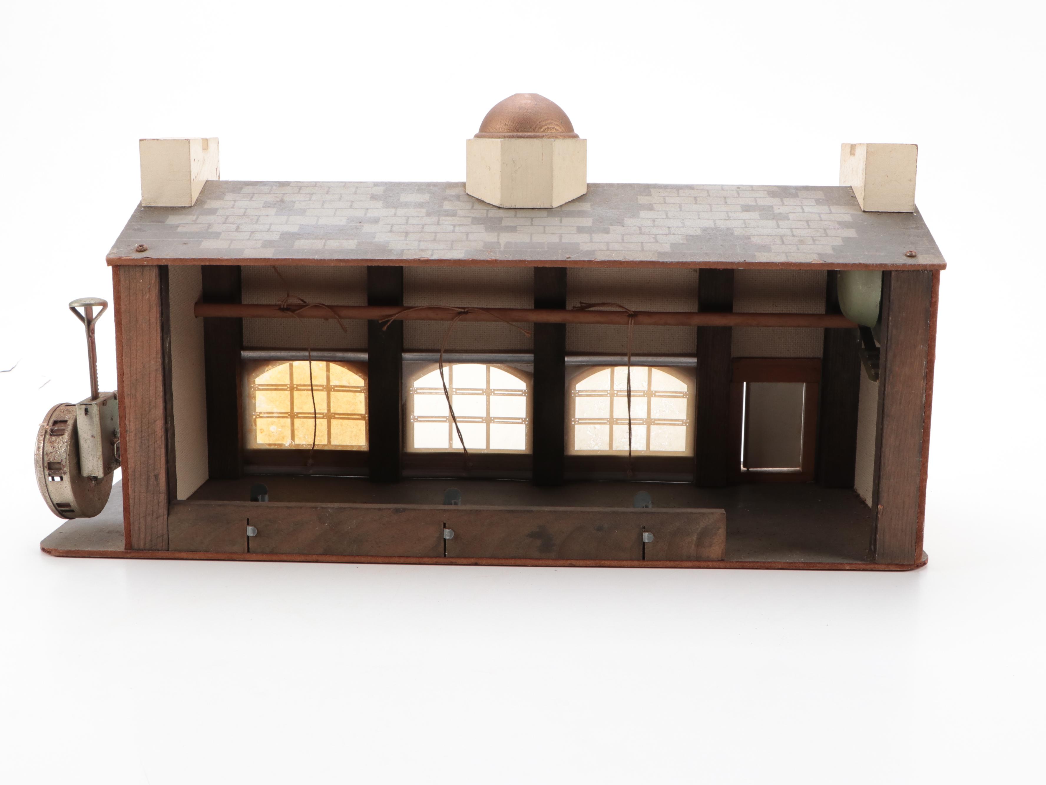 Keystone Wood Toys Wooden Firehouse Playset, Mid-20th Century
