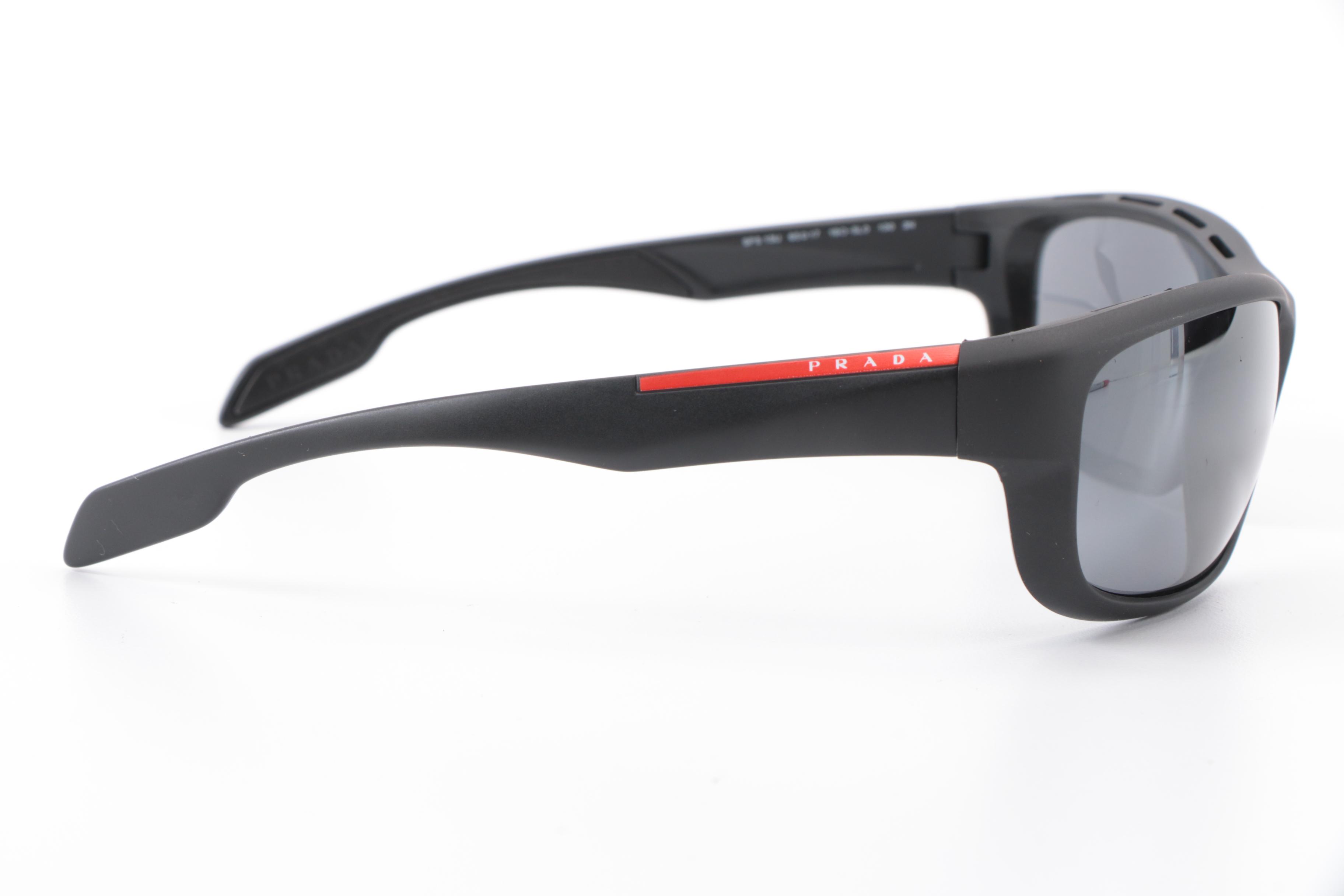 Prada Linea Rossa Sunglasses SPS13U Matte Black Frame with Box and Slip Case