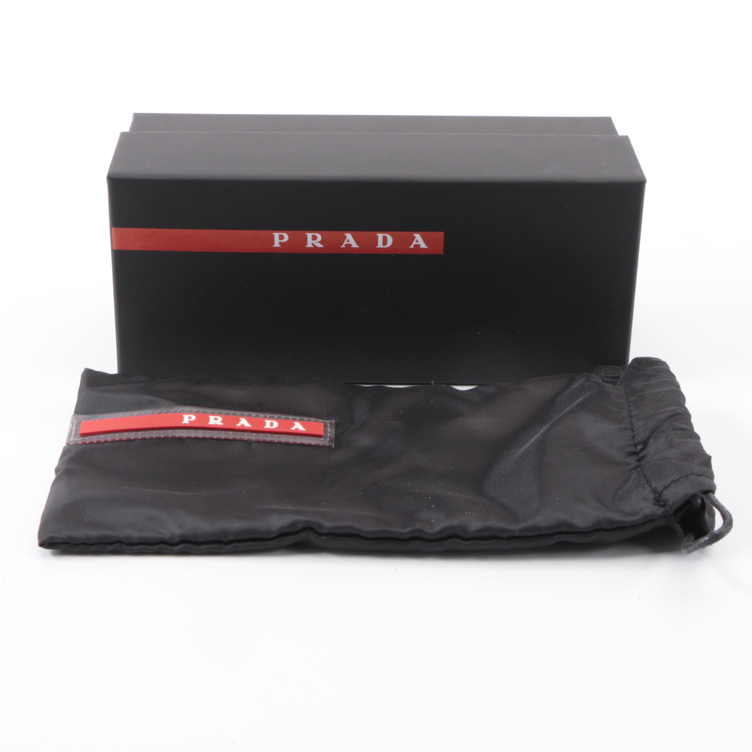 Prada Linea Rossa Sunglasses SPS13U Matte Black Frame with Box and Slip Case