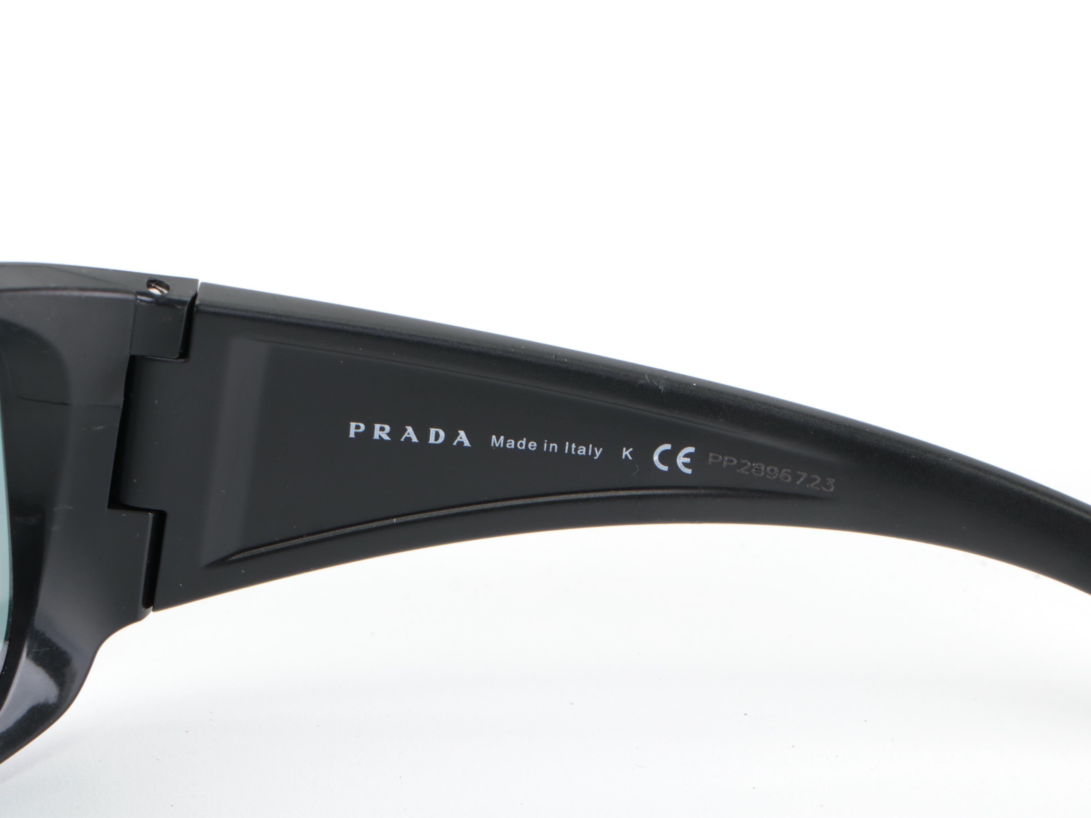 Prada Linea Rossa SPS04V Mirror Lens Sunglasses in Matte Black with Box and Case