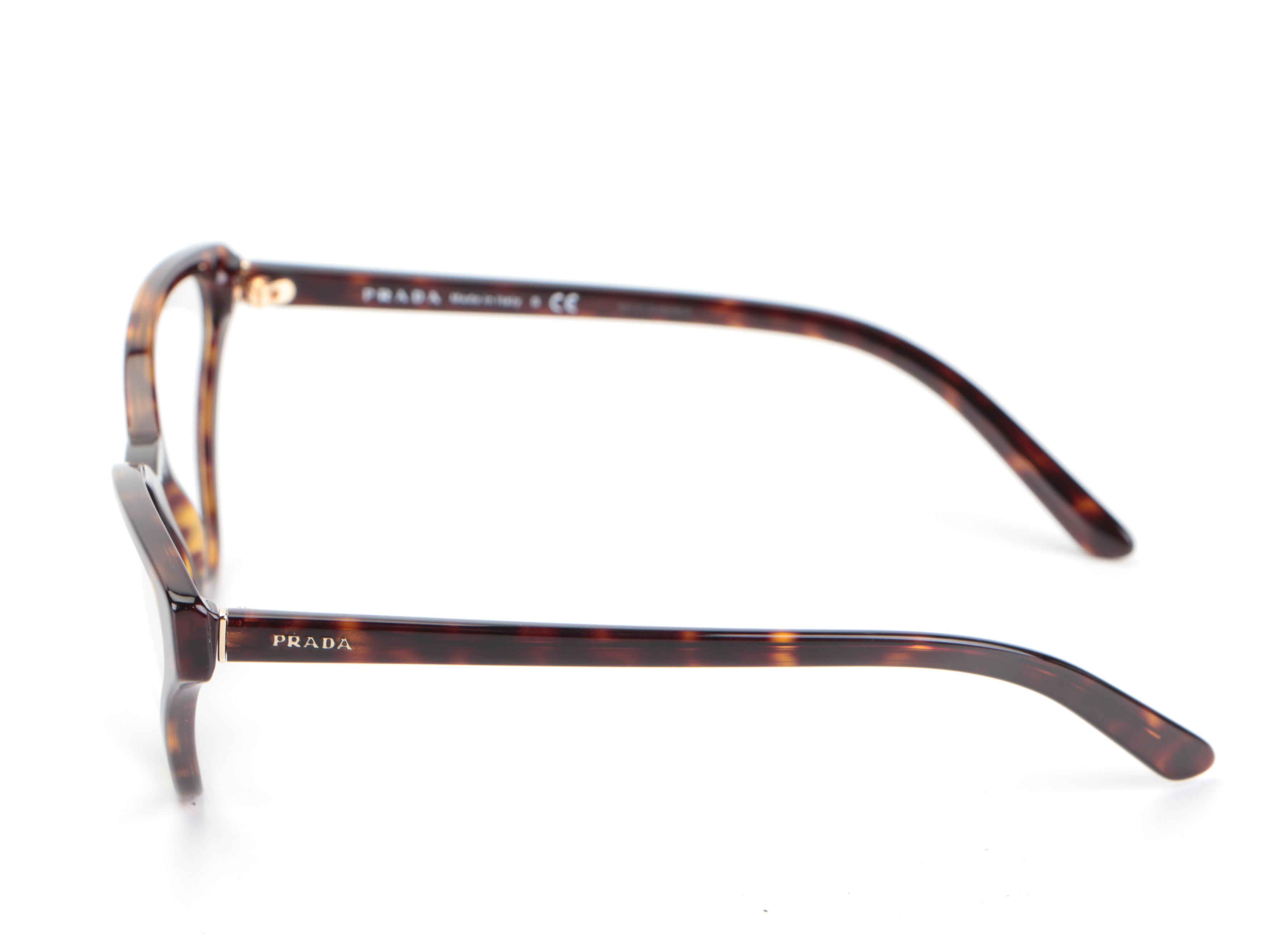 Prada VPR 06X Butterfly Eyeglasses in Tortoise with Case and Box