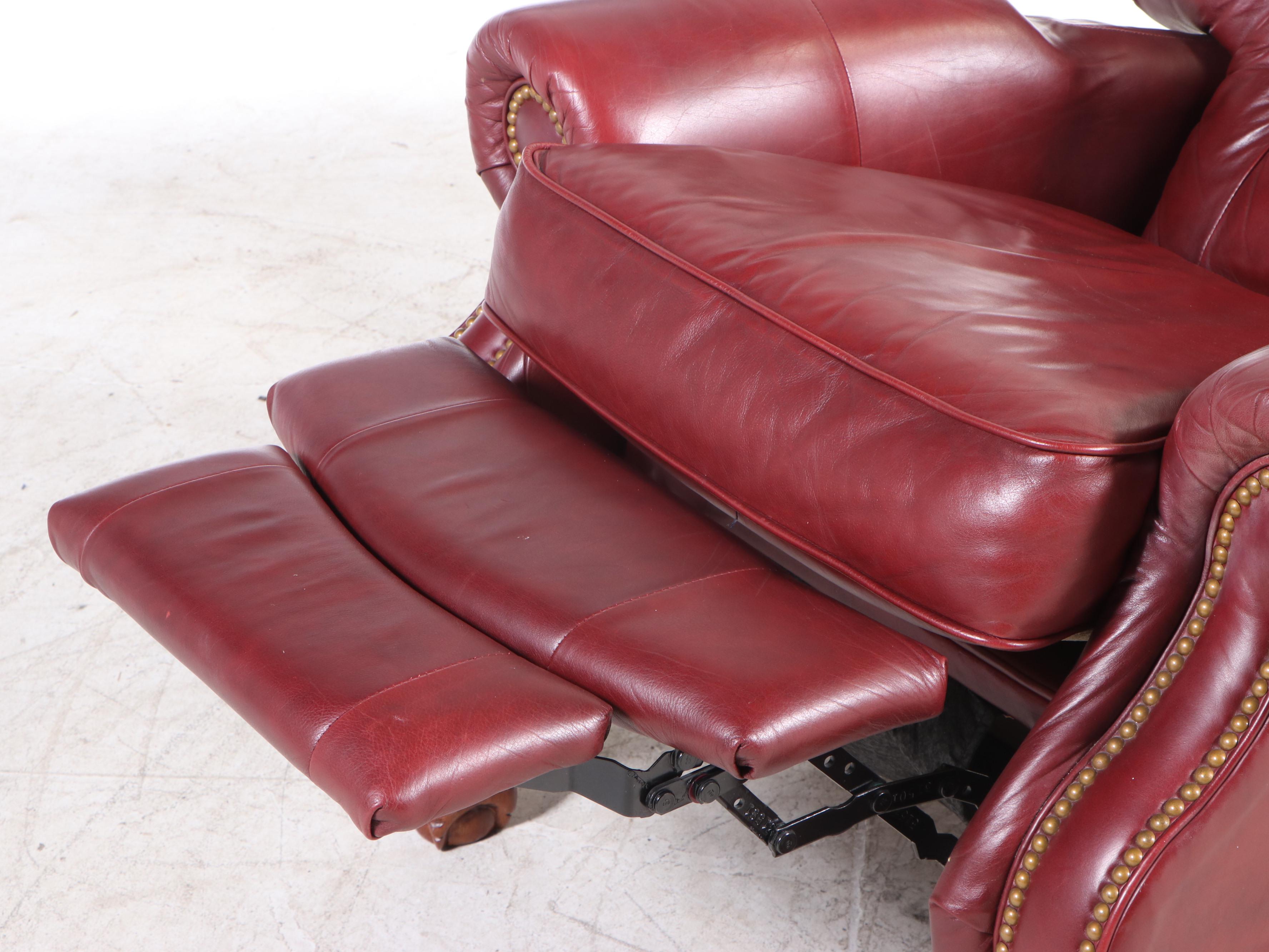 La-Z-Boy Classics Chippendale Style Tacked and Buttoned-Down Leather Recliner