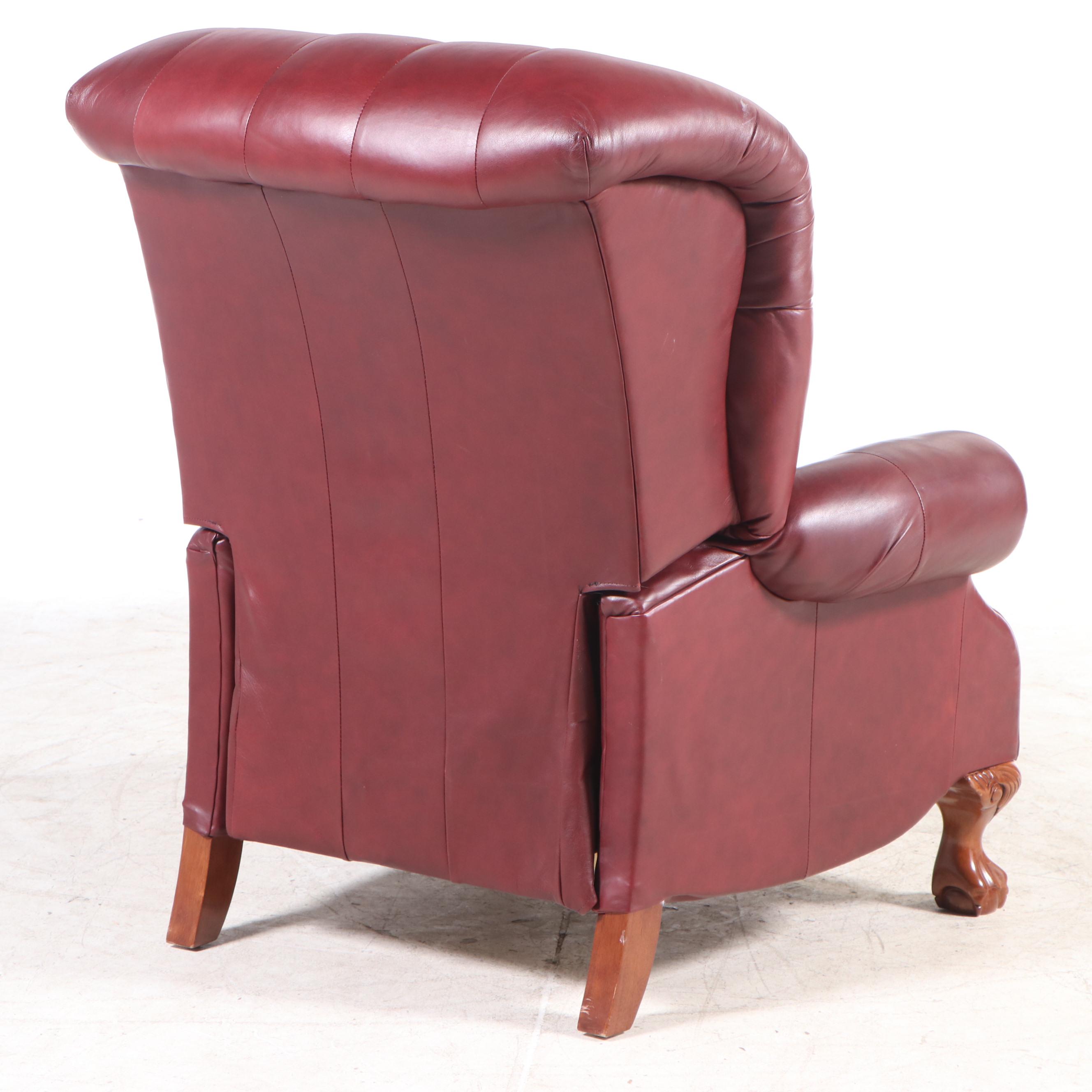 La-Z-Boy Classics Chippendale Style Tacked and Buttoned-Down Leather Recliner