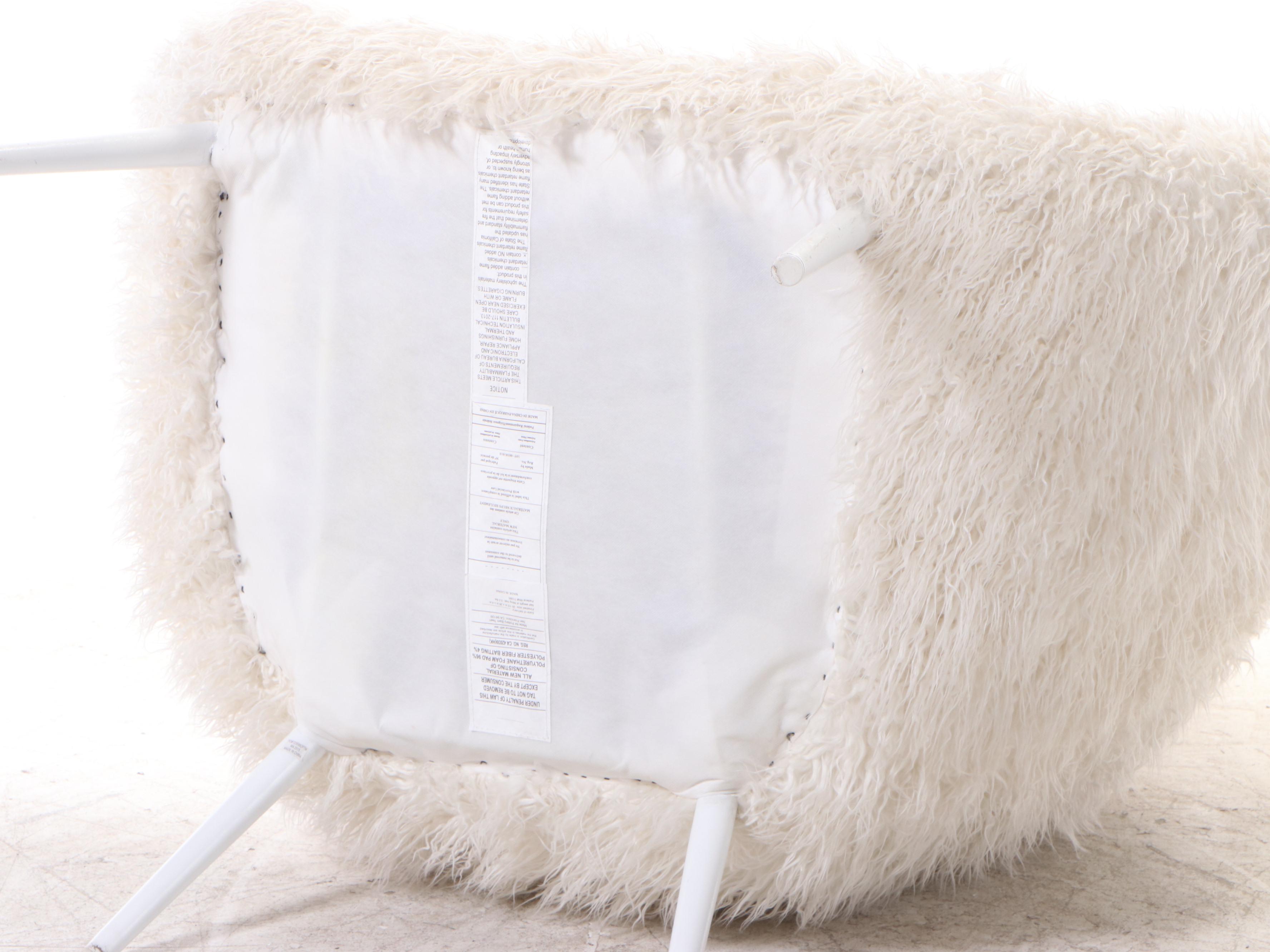 Pottery Barn Teen "Furlicious" Cave Chair Plus Faux-Fur Ottoman
