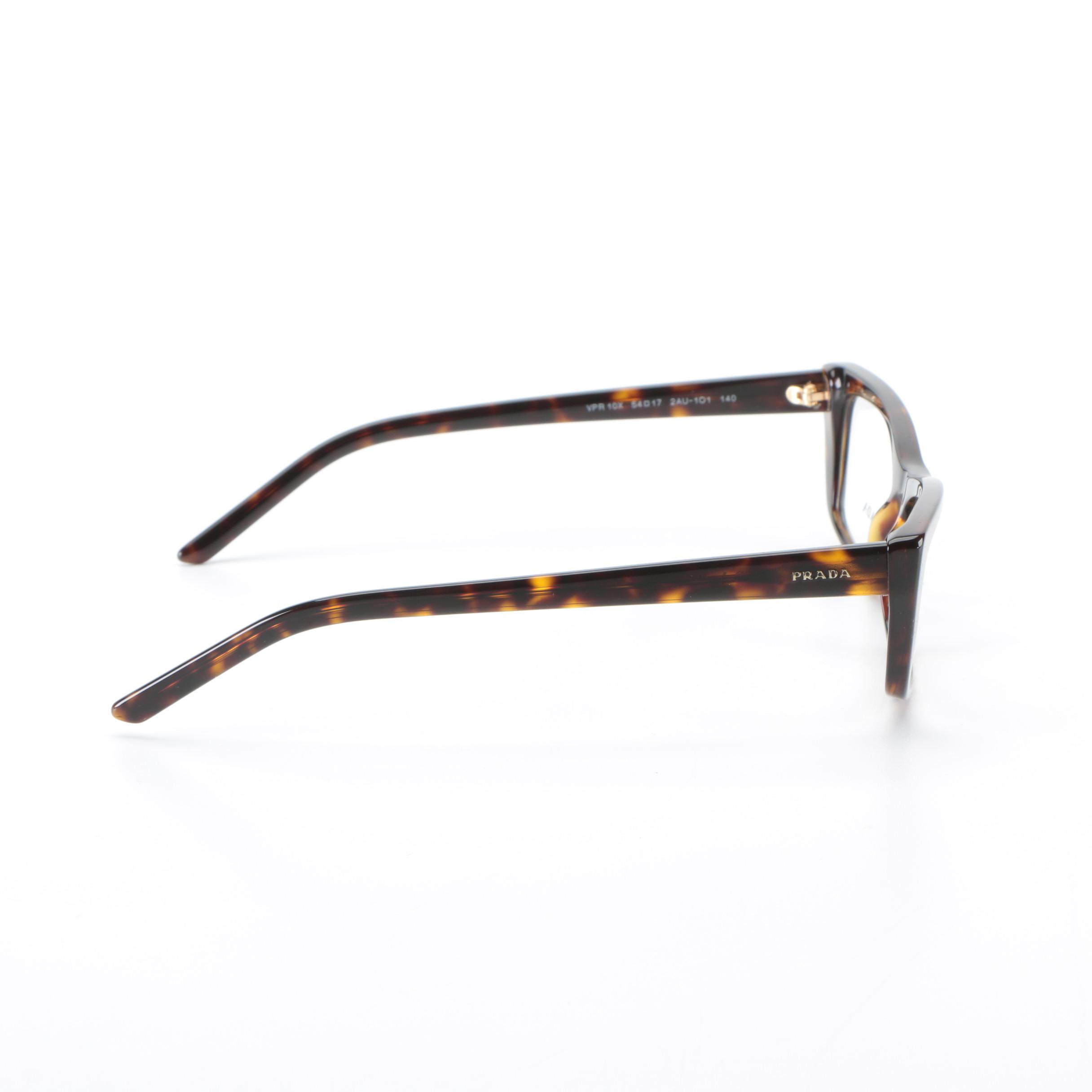 Prada VPR 10X Rectangular Eyeglasses with Case and Box