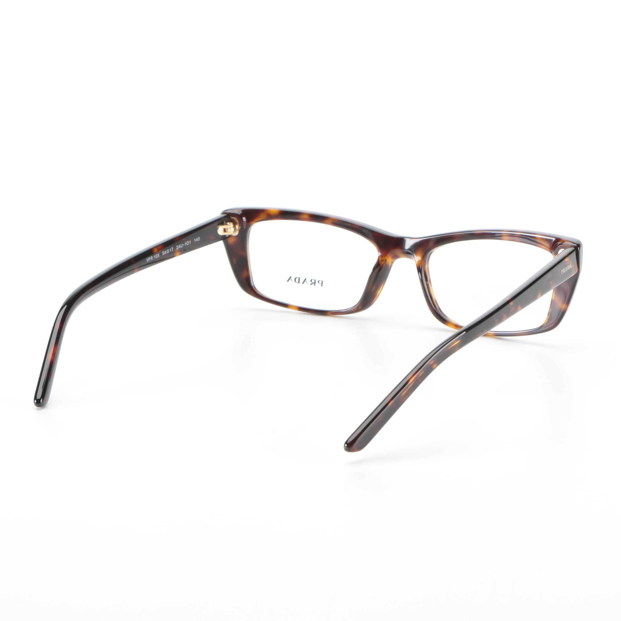 Prada VPR 10X Rectangular Eyeglasses with Case and Box