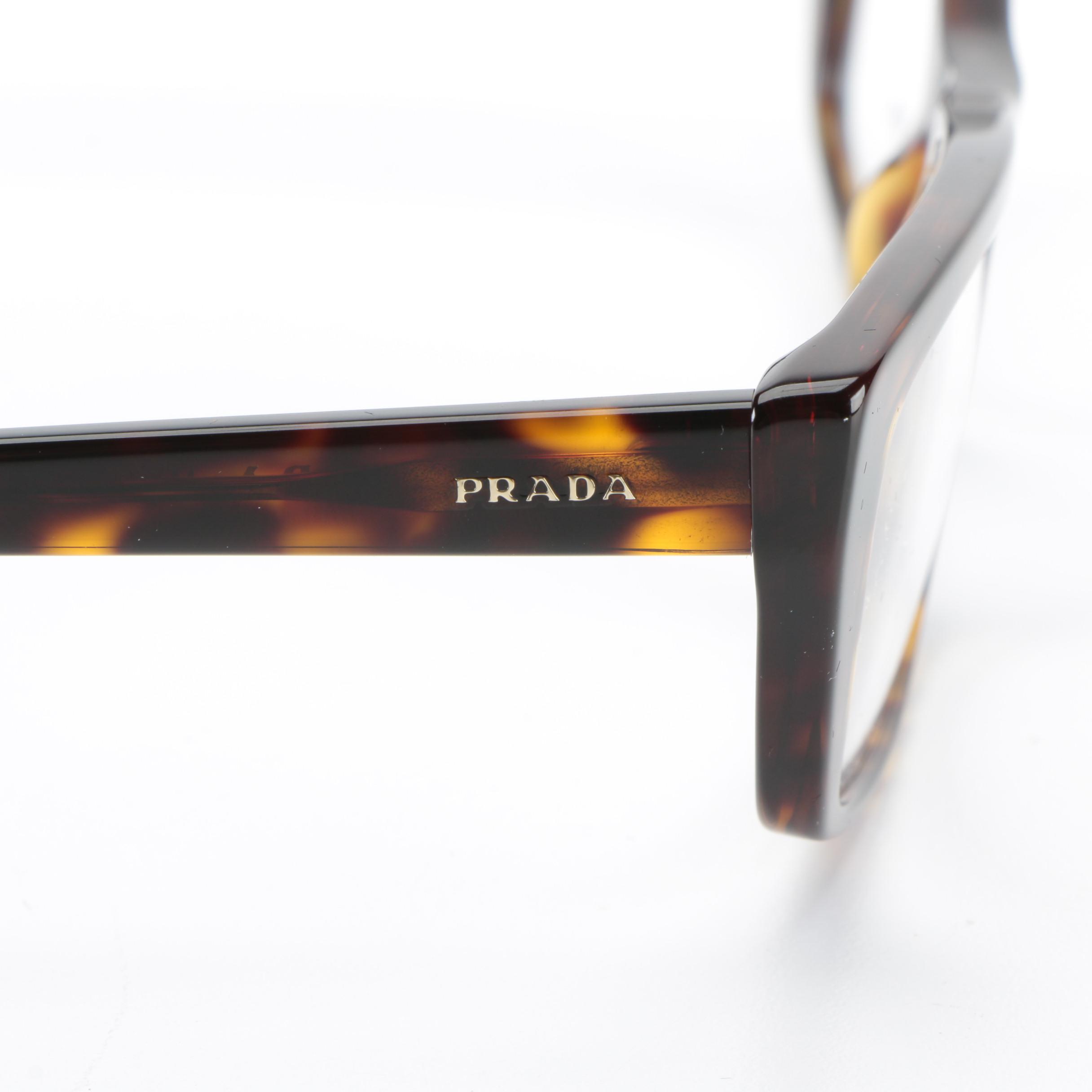 Prada VPR 10X Rectangular Eyeglasses with Case and Box