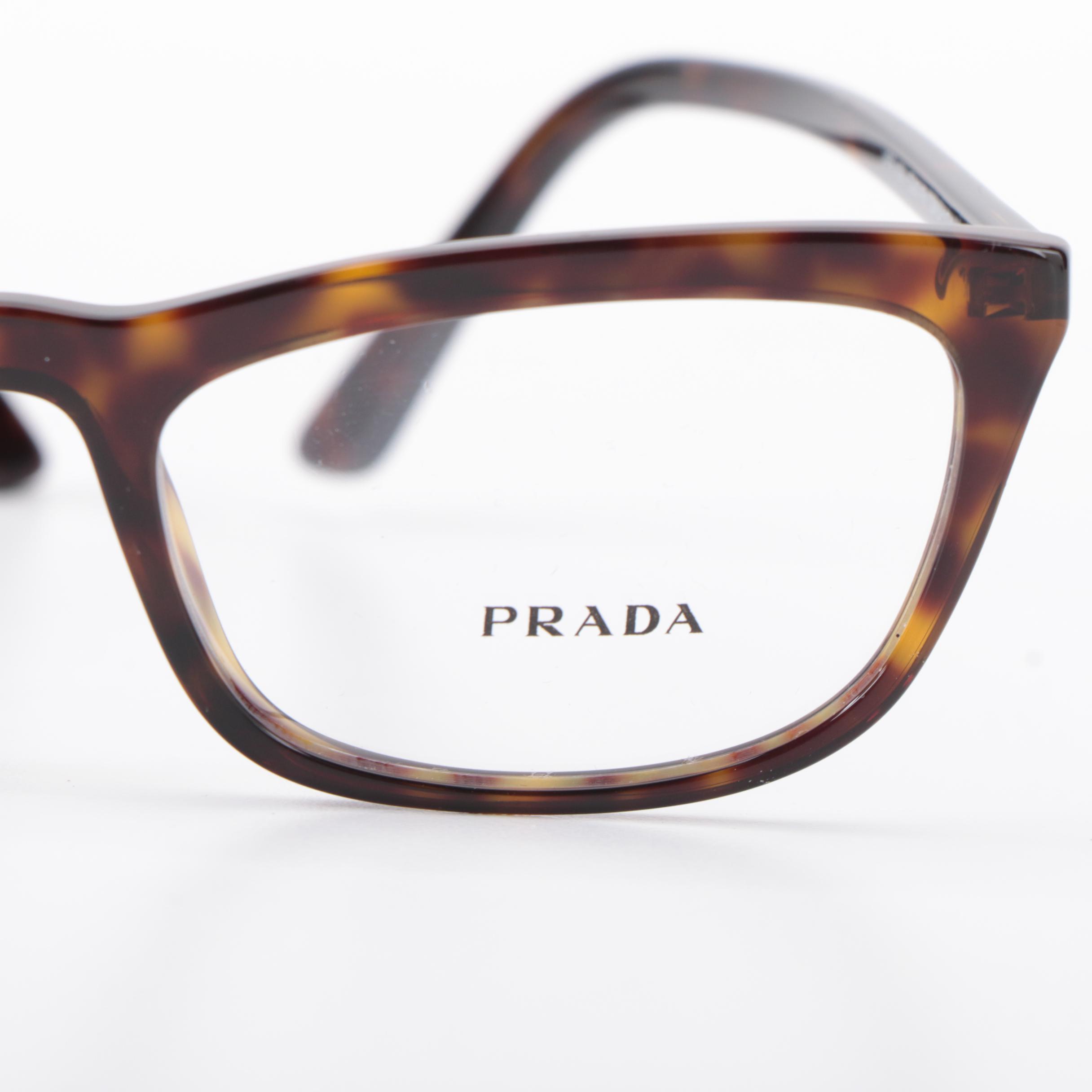 Prada VPR10V Cat Eye Eyeglasses in Havana with Case and Box