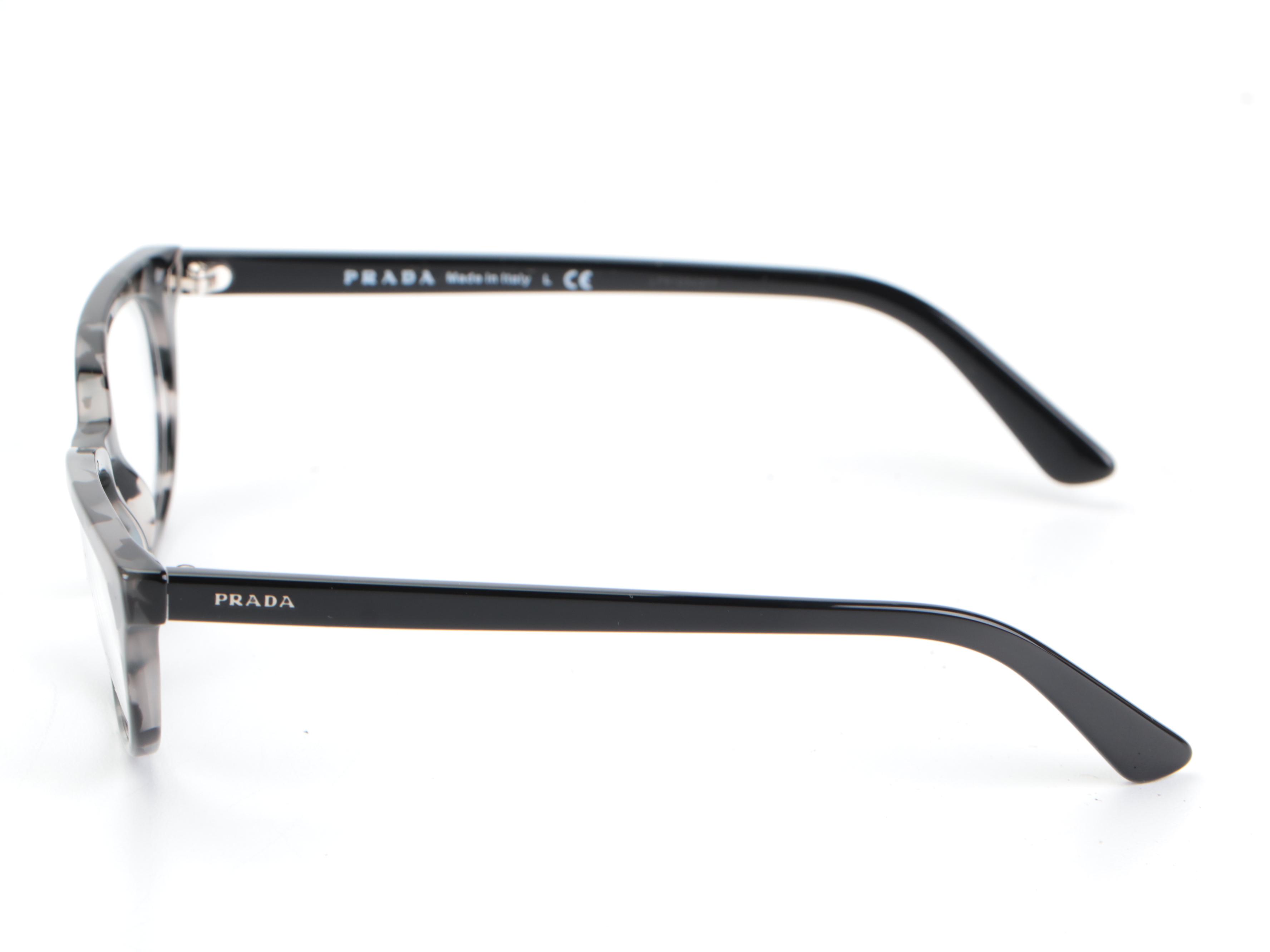 Prada VPR13V Eyeglasses in Grey/Black Havana with Case and Box