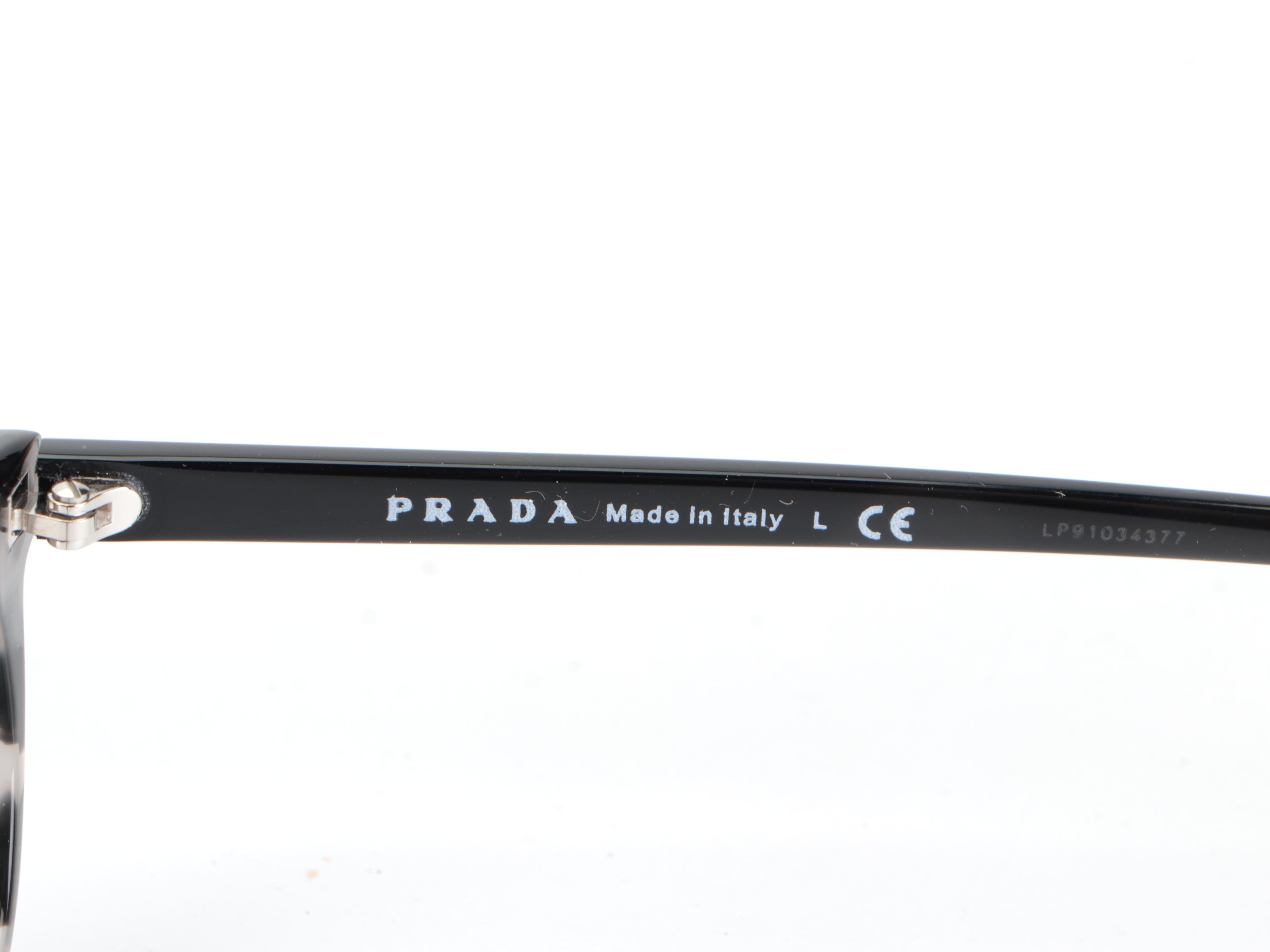 Prada VPR13V Eyeglasses in Grey/Black Havana with Case and Box