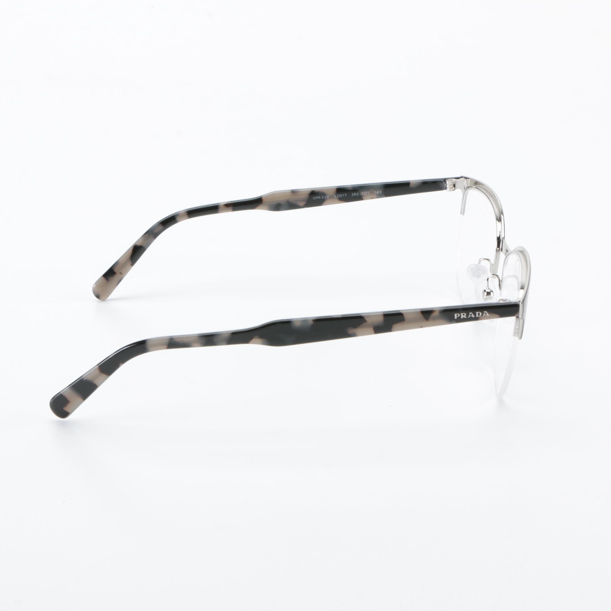 Prada VPR53V Browline Eyeglasses with Case and Box