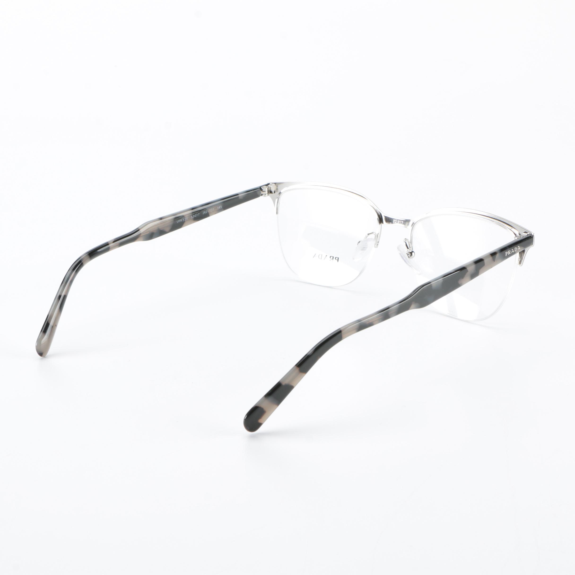 Prada VPR53V Browline Eyeglasses with Case and Box