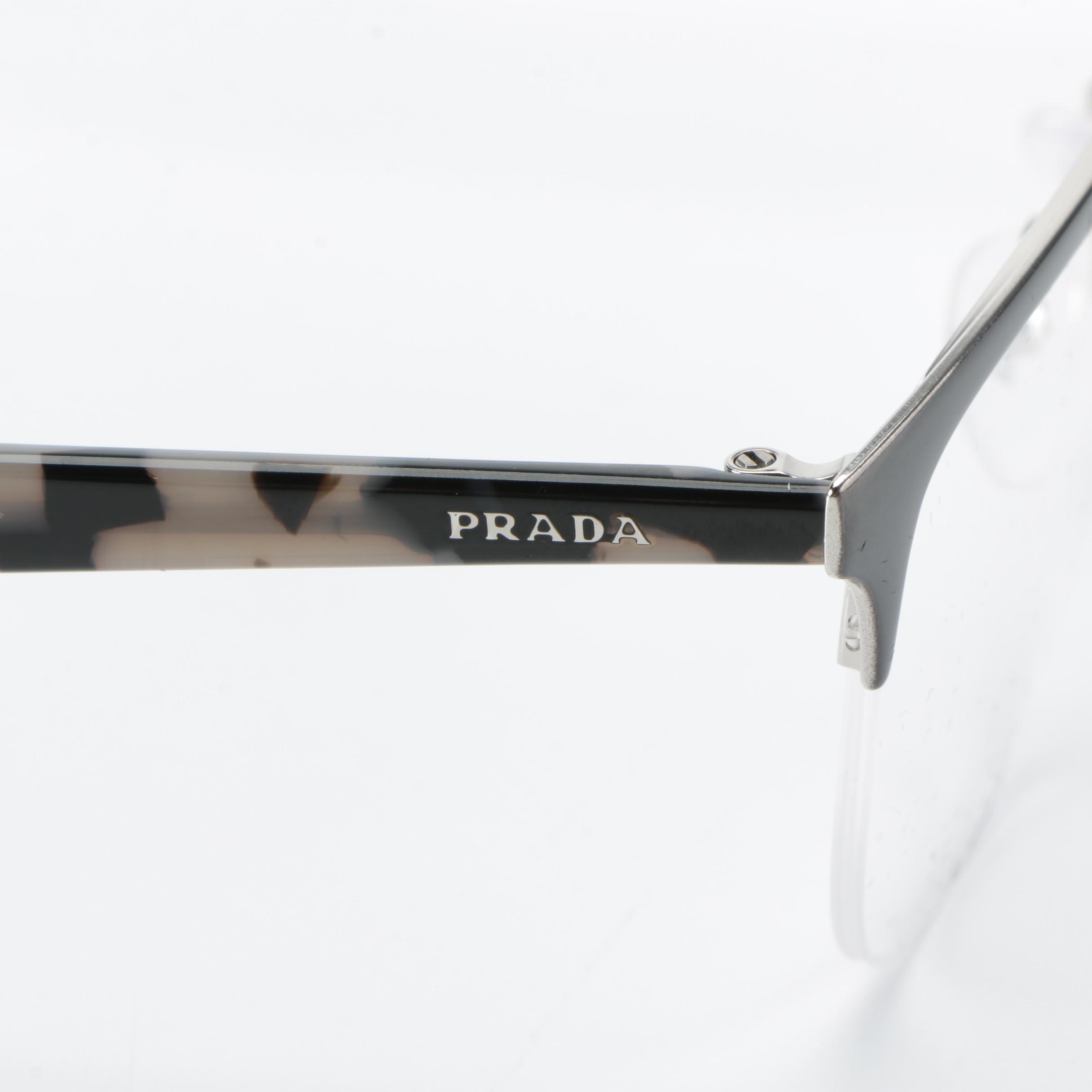 Prada VPR53V Browline Eyeglasses with Case and Box