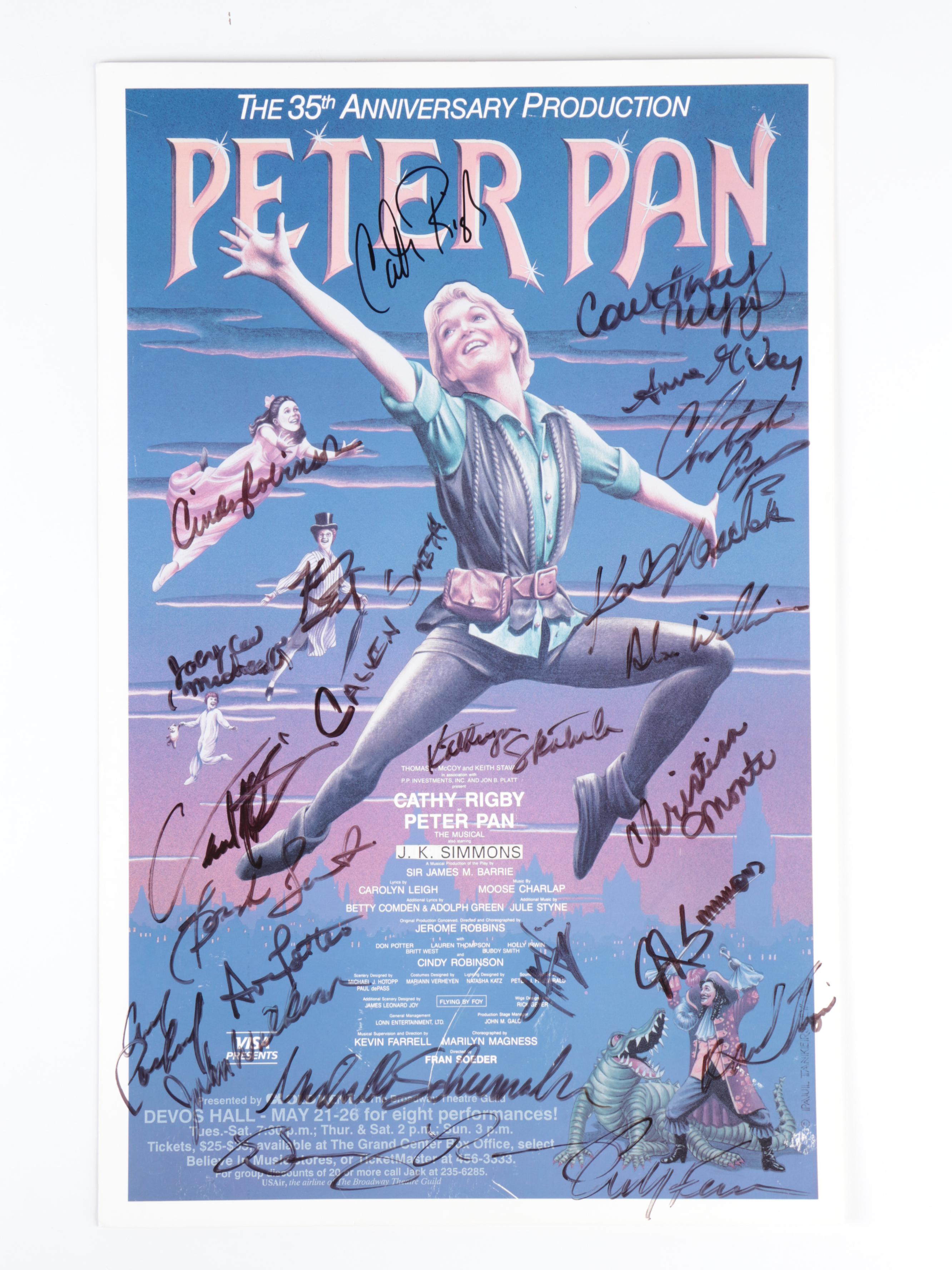 Cathy Rigby and "Peter Pan" Cast Signed Poster with Extra Unsigned Poster