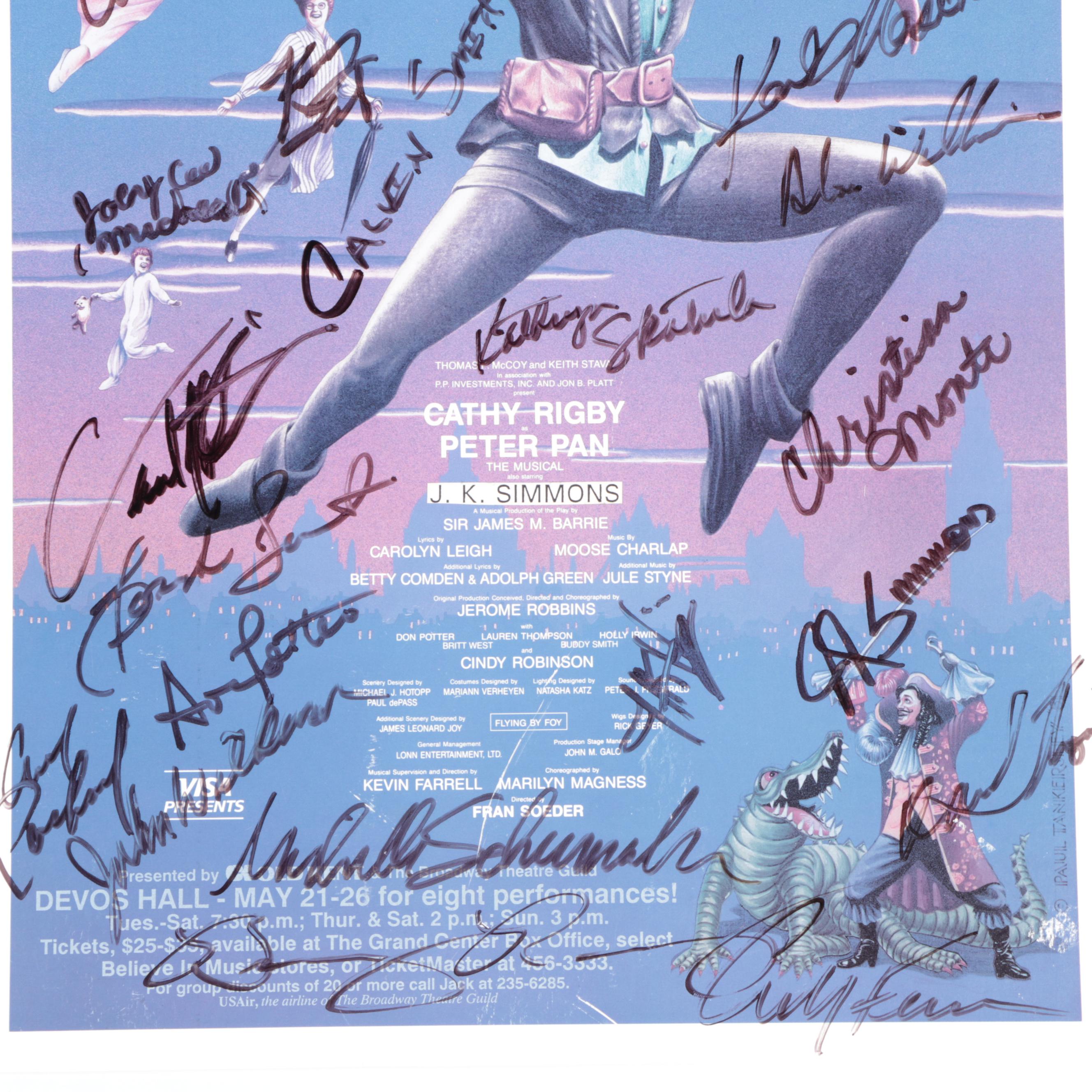 Cathy Rigby and "Peter Pan" Cast Signed Poster with Extra Unsigned Poster