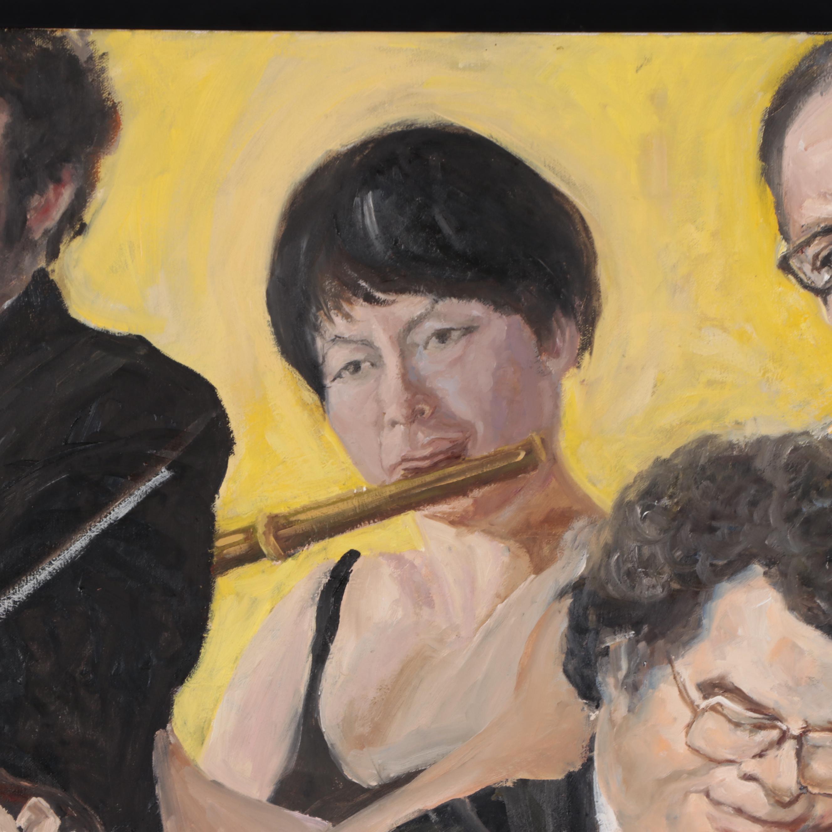 Kaz Ooka Oil Painting "Sanae and Musicians," 2014
