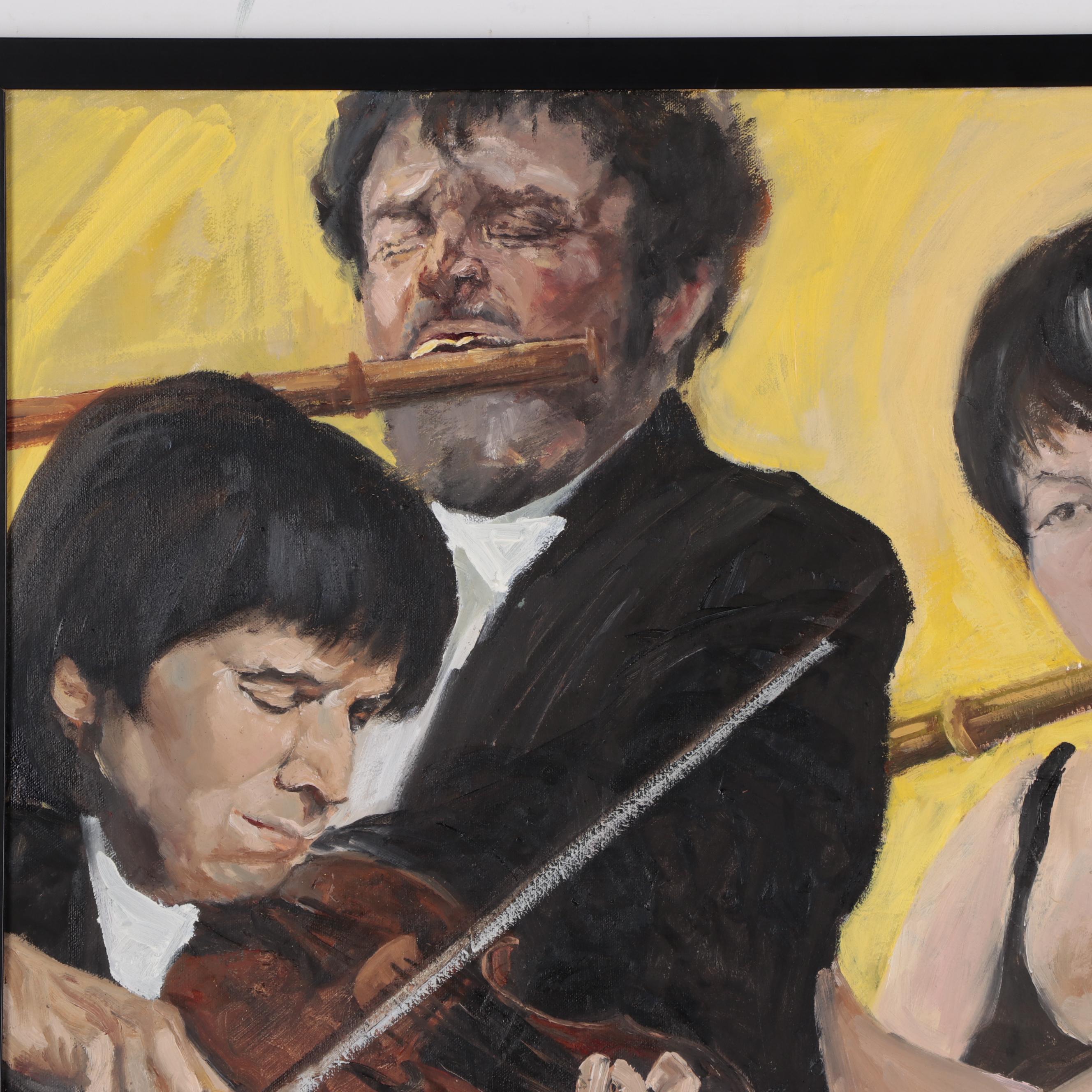 Kaz Ooka Oil Painting "Sanae and Musicians," 2014