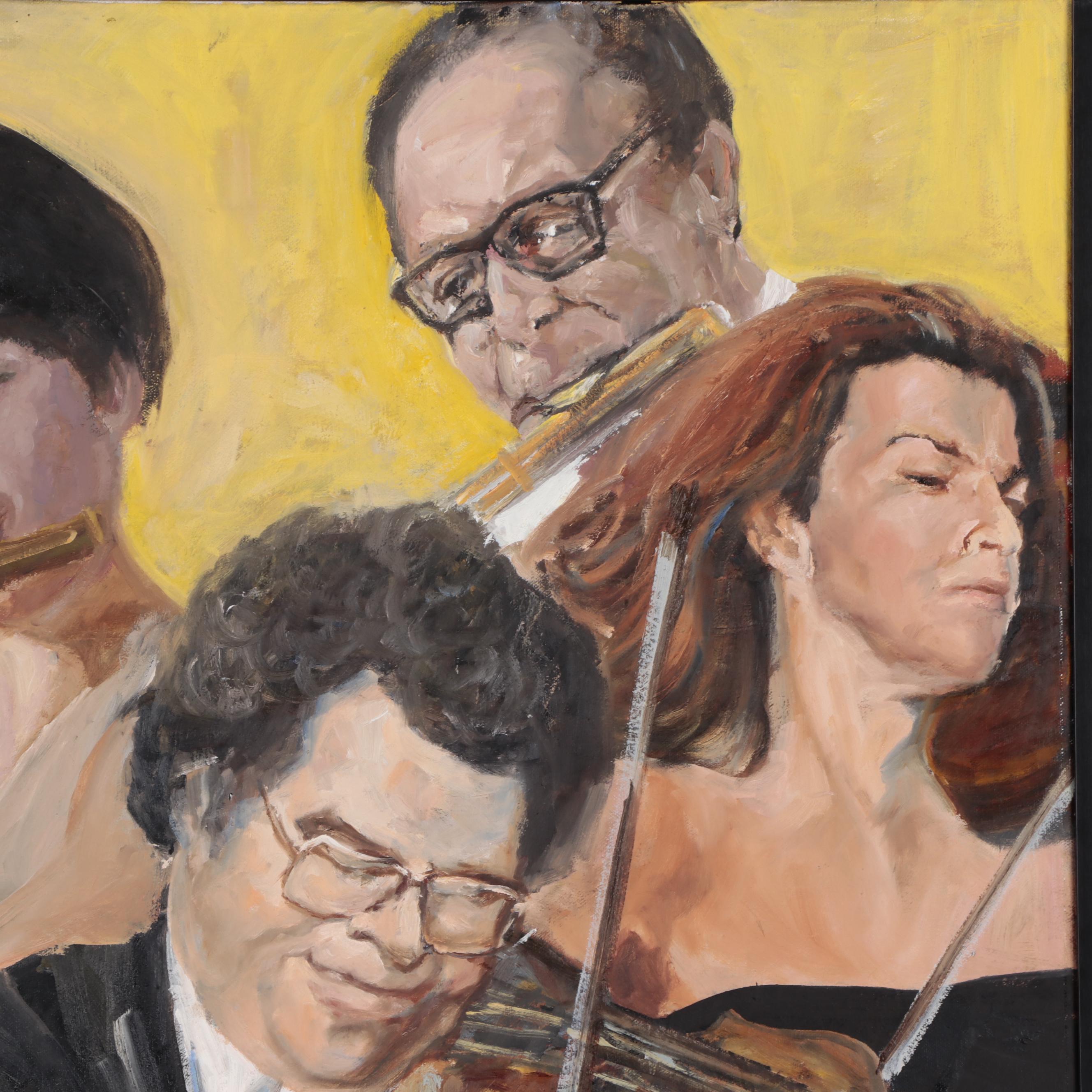 Kaz Ooka Oil Painting "Sanae and Musicians," 2014