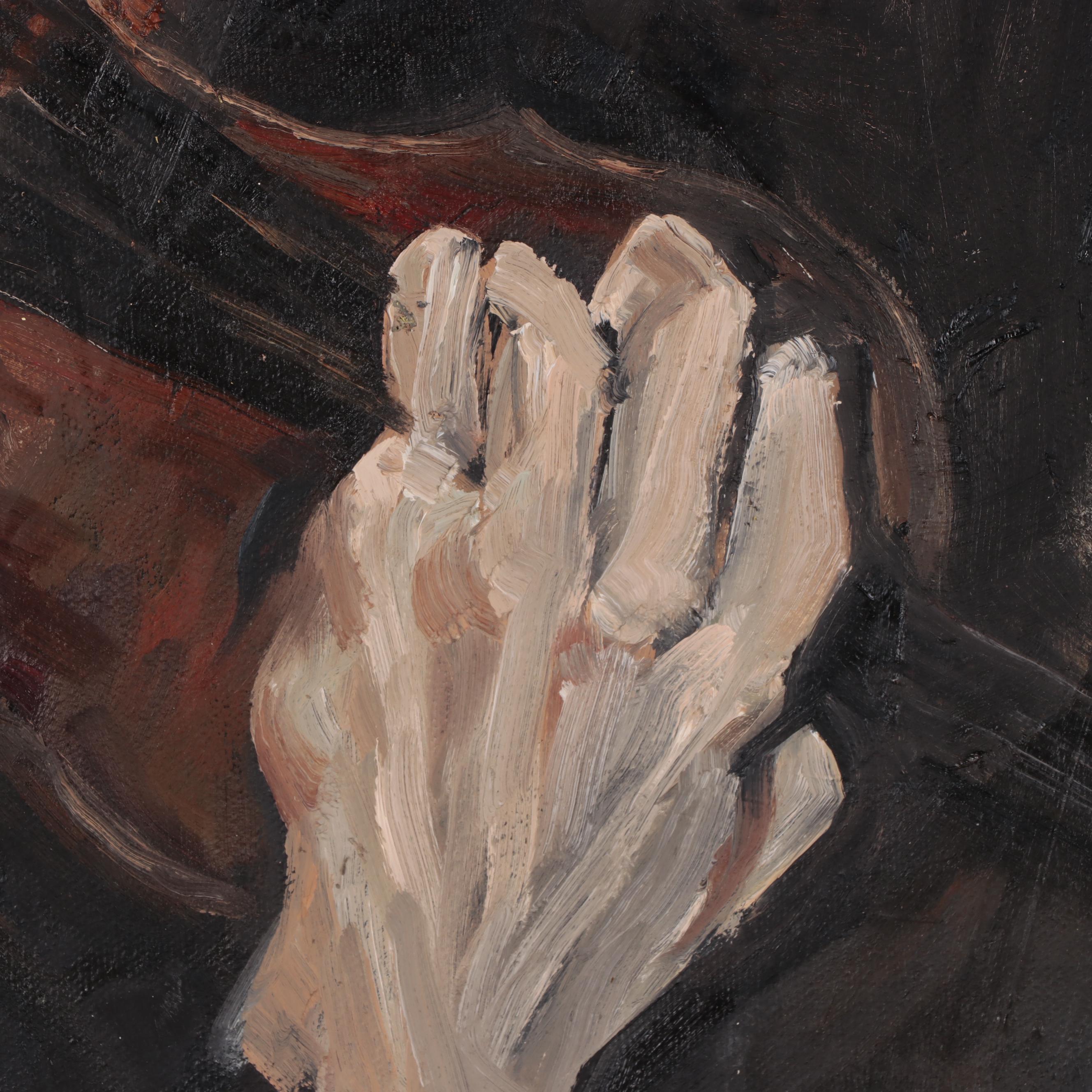 Kaz Ooka Oil Painting "Sanae and Musicians," 2014