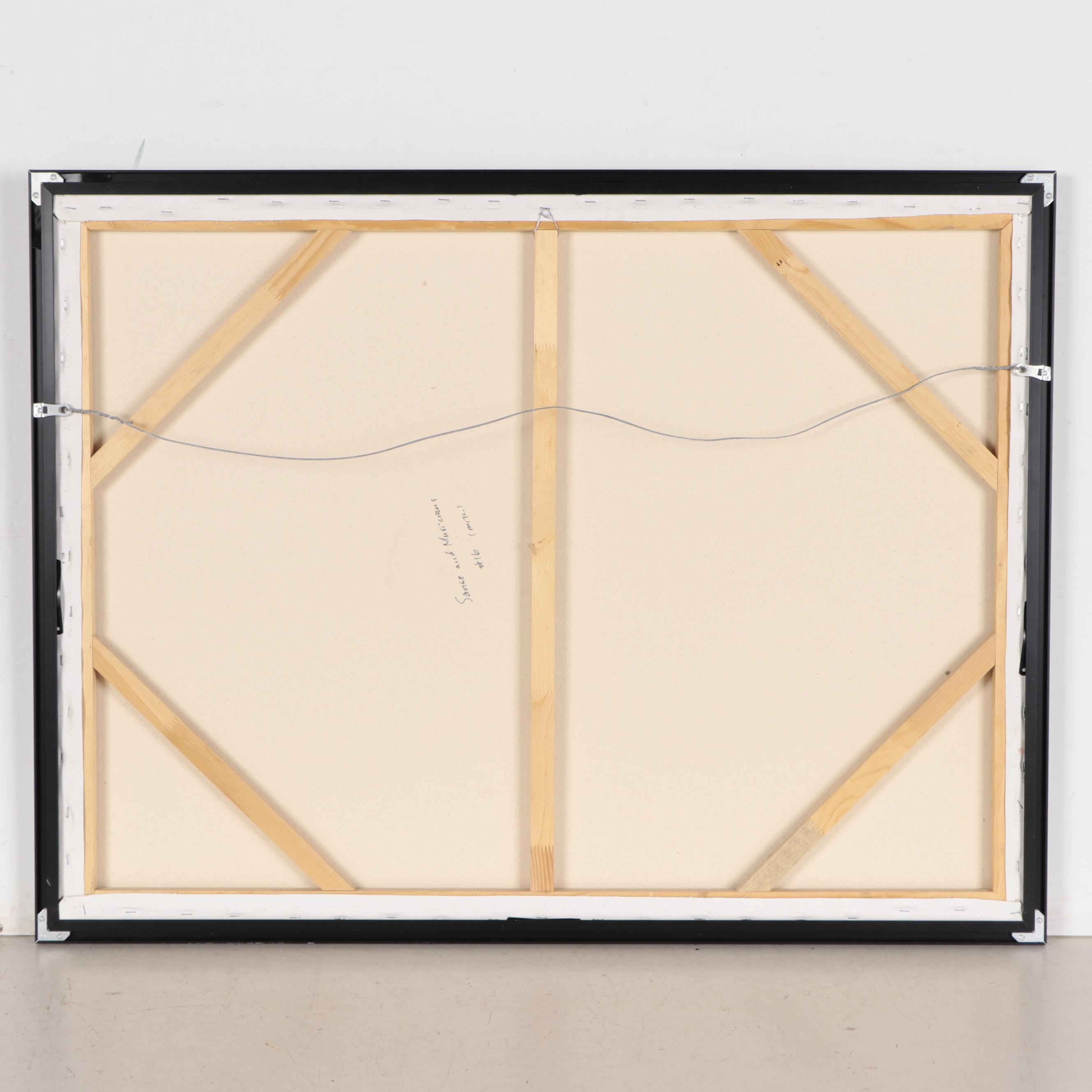 Kaz Ooka Oil Painting "Sanae and Musicians," 2014