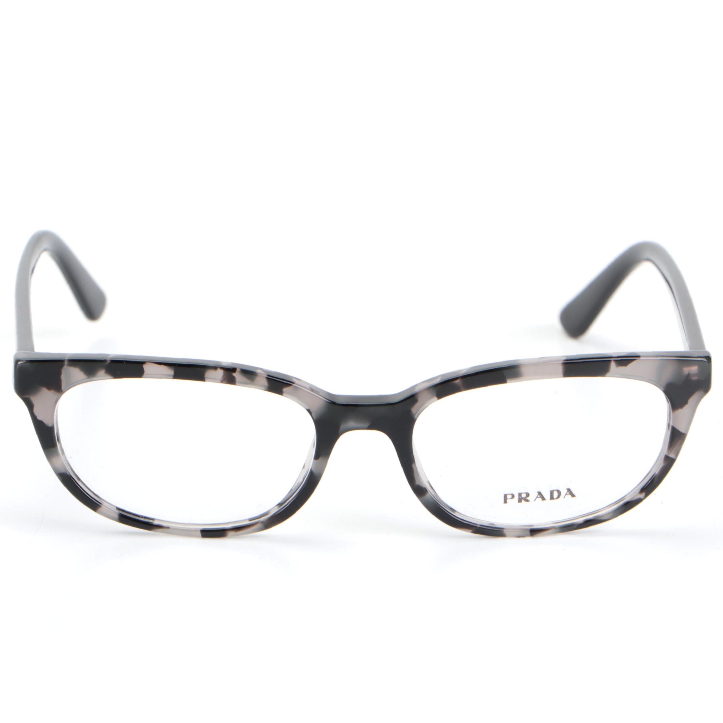 Prada VPR13V Eyeglasses in Grey/Black Havana with Case and Box