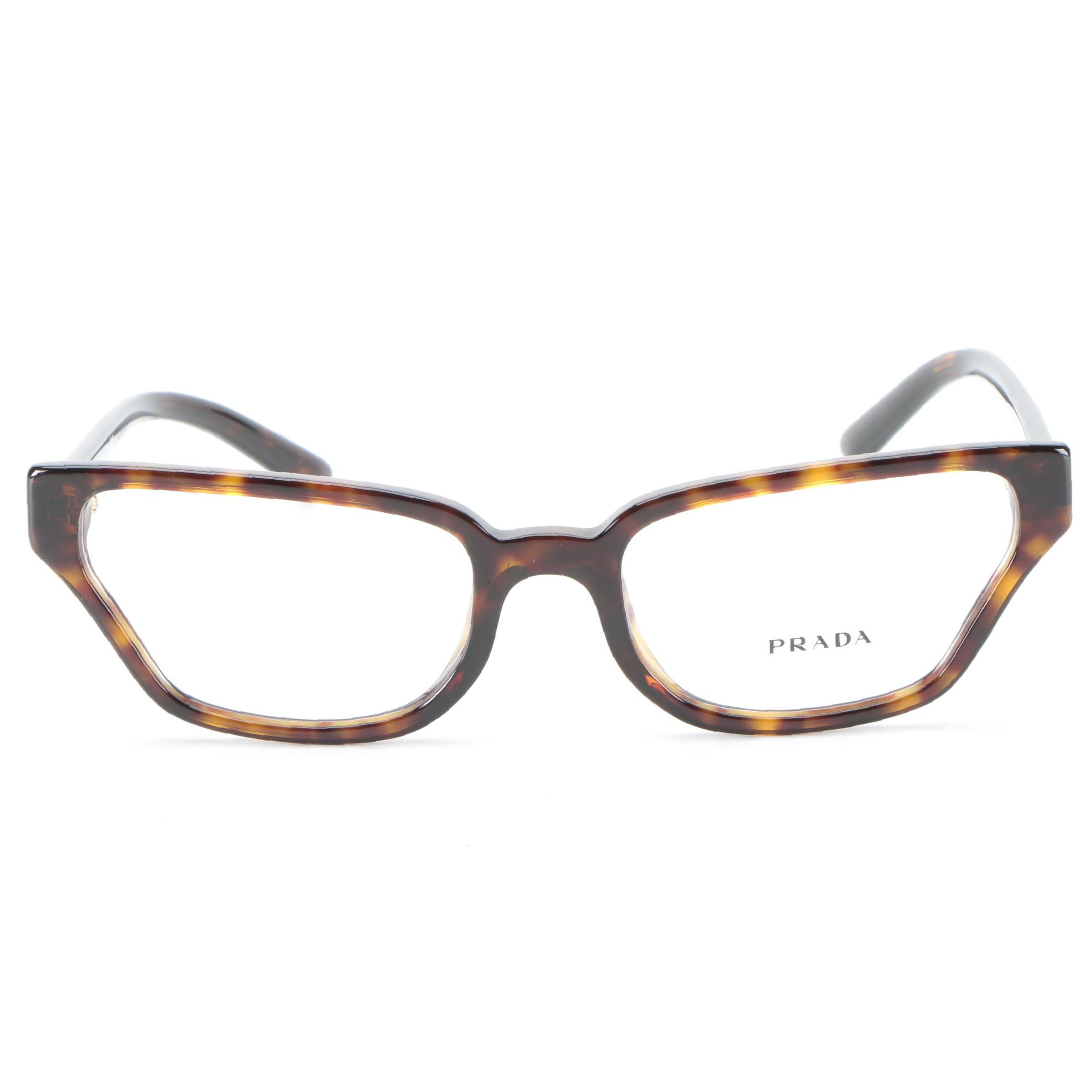 Prada VPR 04X Modified Cat Eye Eyeglasses in Dark Havana with Case