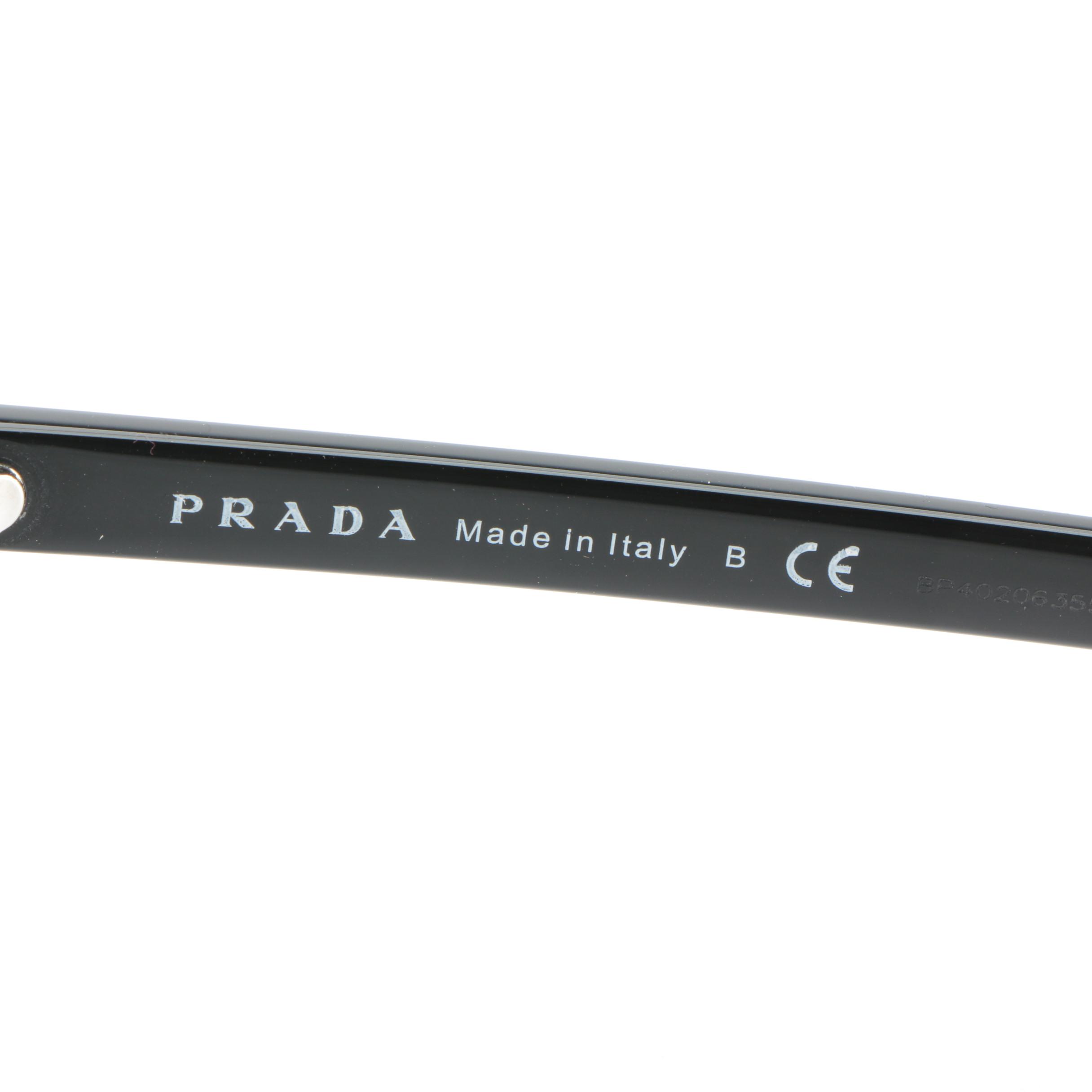 Prada VPR 12V Modified Cat Eye Eyeglasses in Black with Case