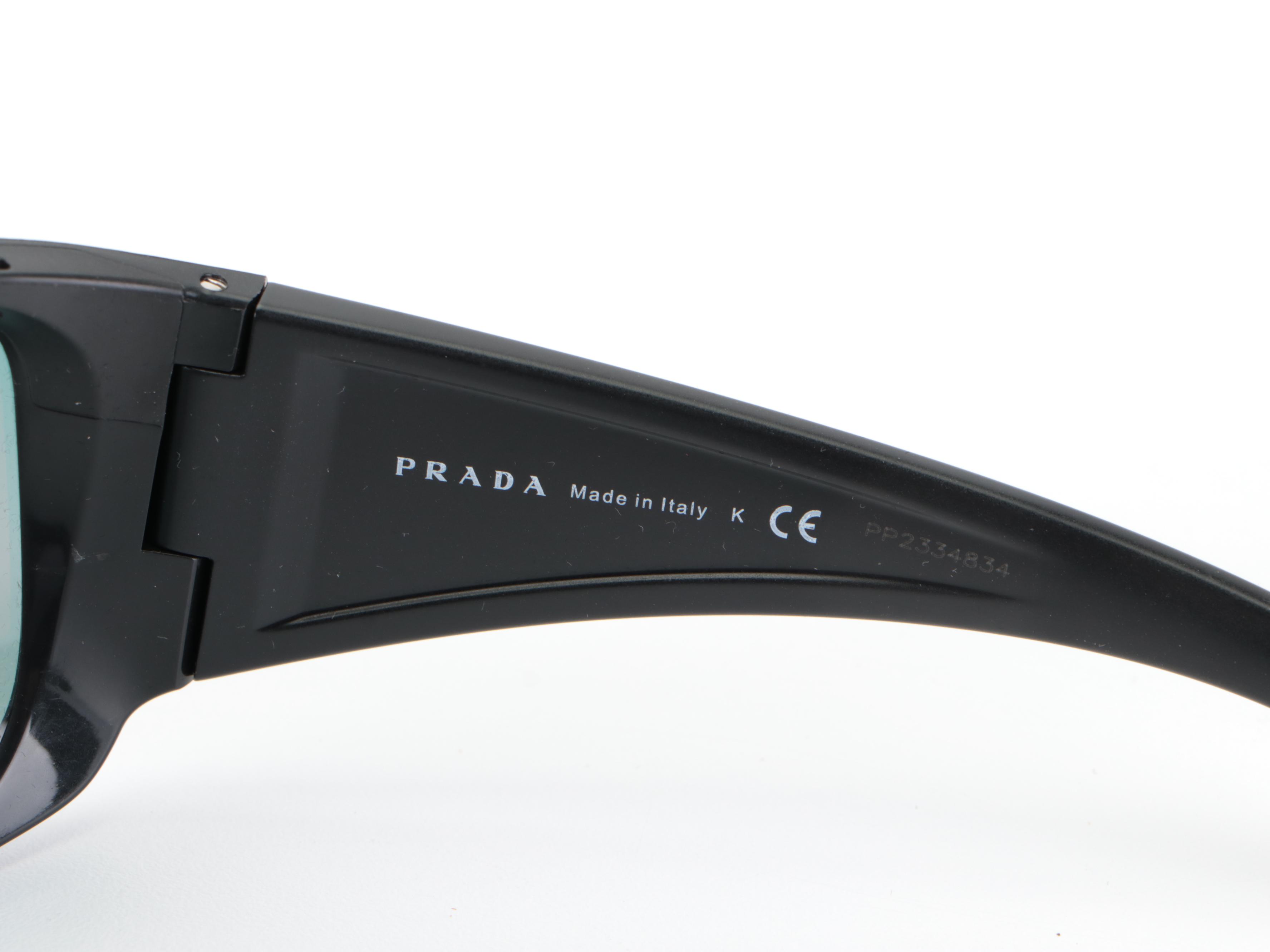 Prada Linea Rossa SPS 04V Shield Polarized Sunglasses in Black with Case