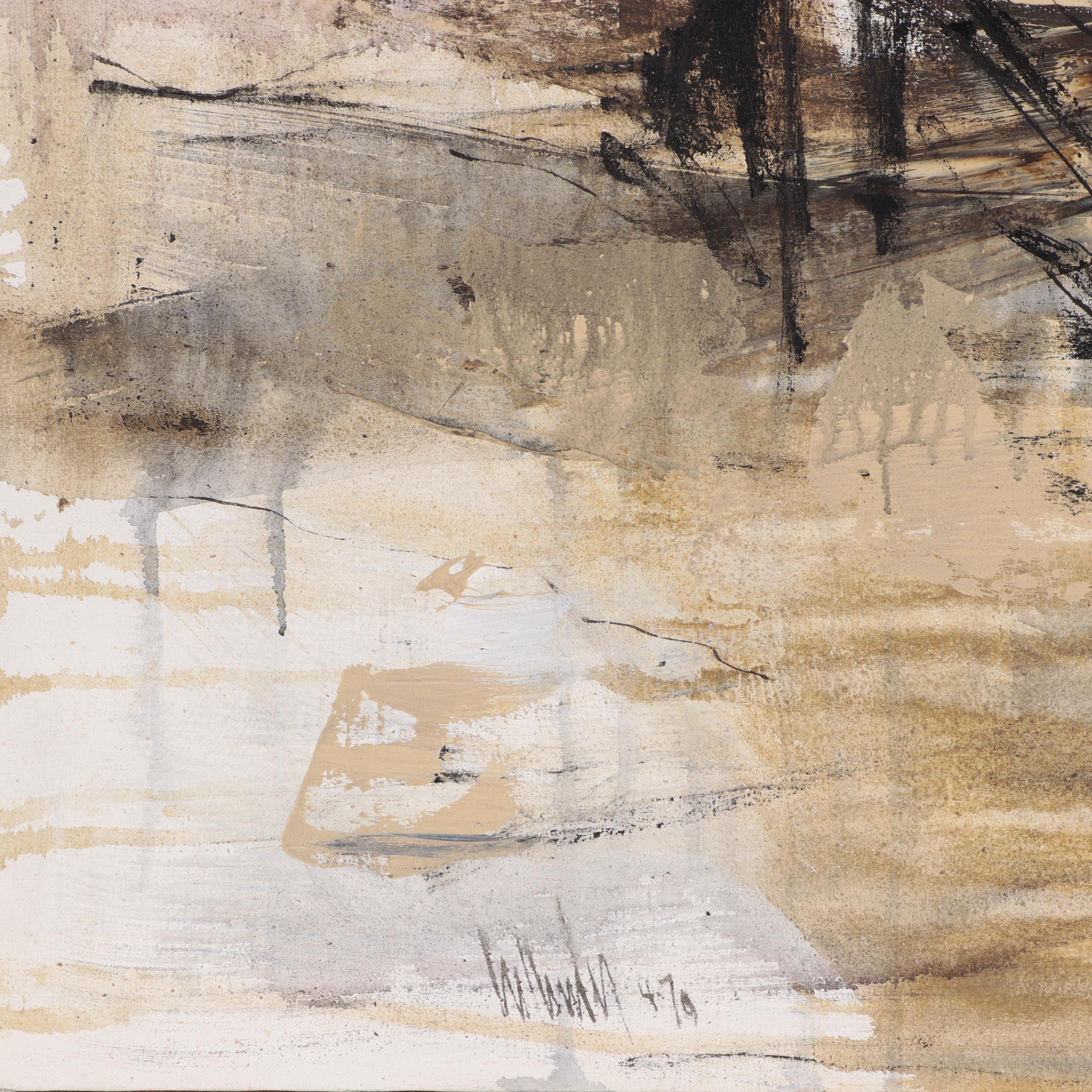 Gino Hollander Large-Scale Abstract Oil Painting, 1979