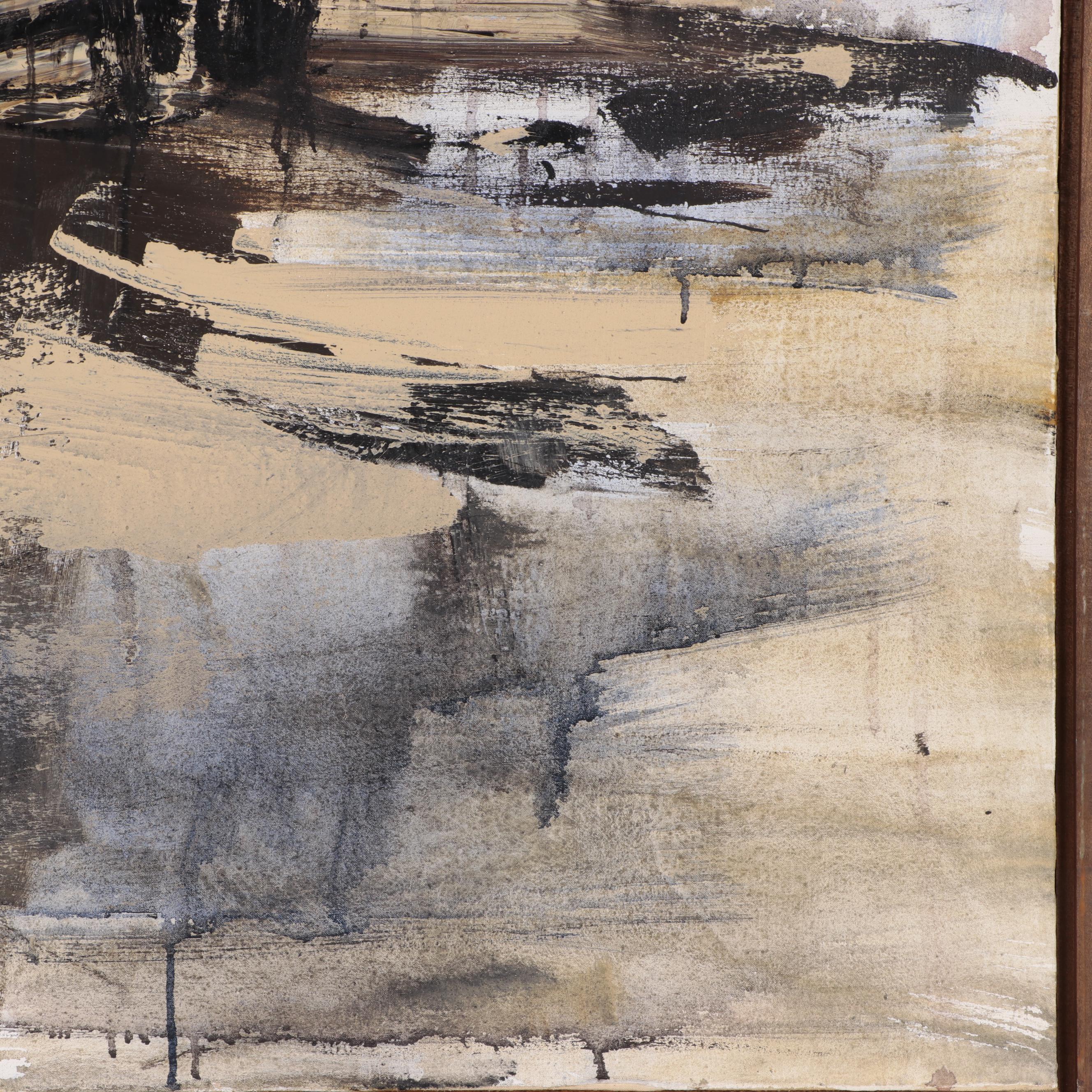 Gino Hollander Large-Scale Abstract Oil Painting, 1979